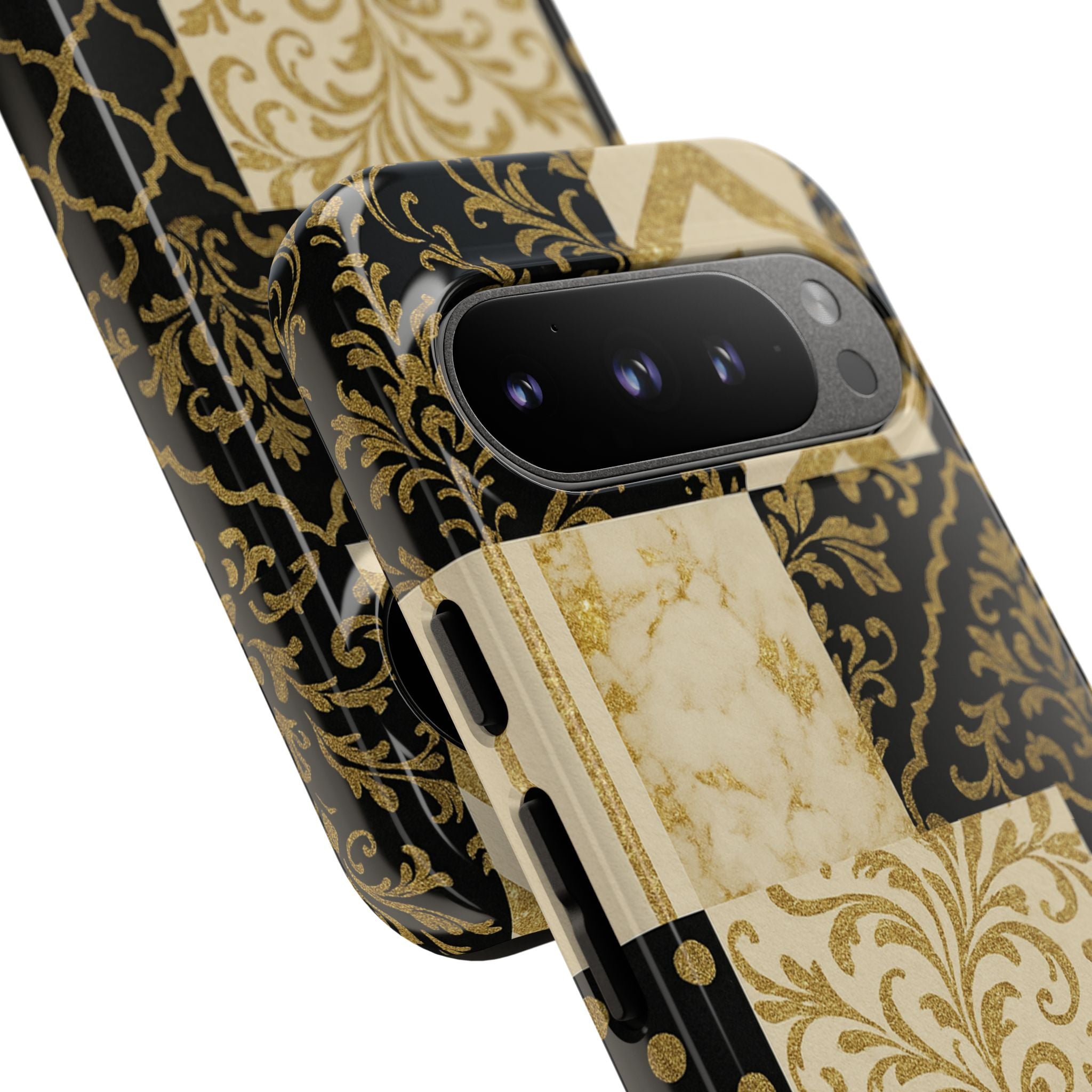 Phone Case, Luxury Black and Gold Festive Design for Christmas Gift, Holiday Decor, Tough Cases, Winter Celebration, Elegant iPhone Cover