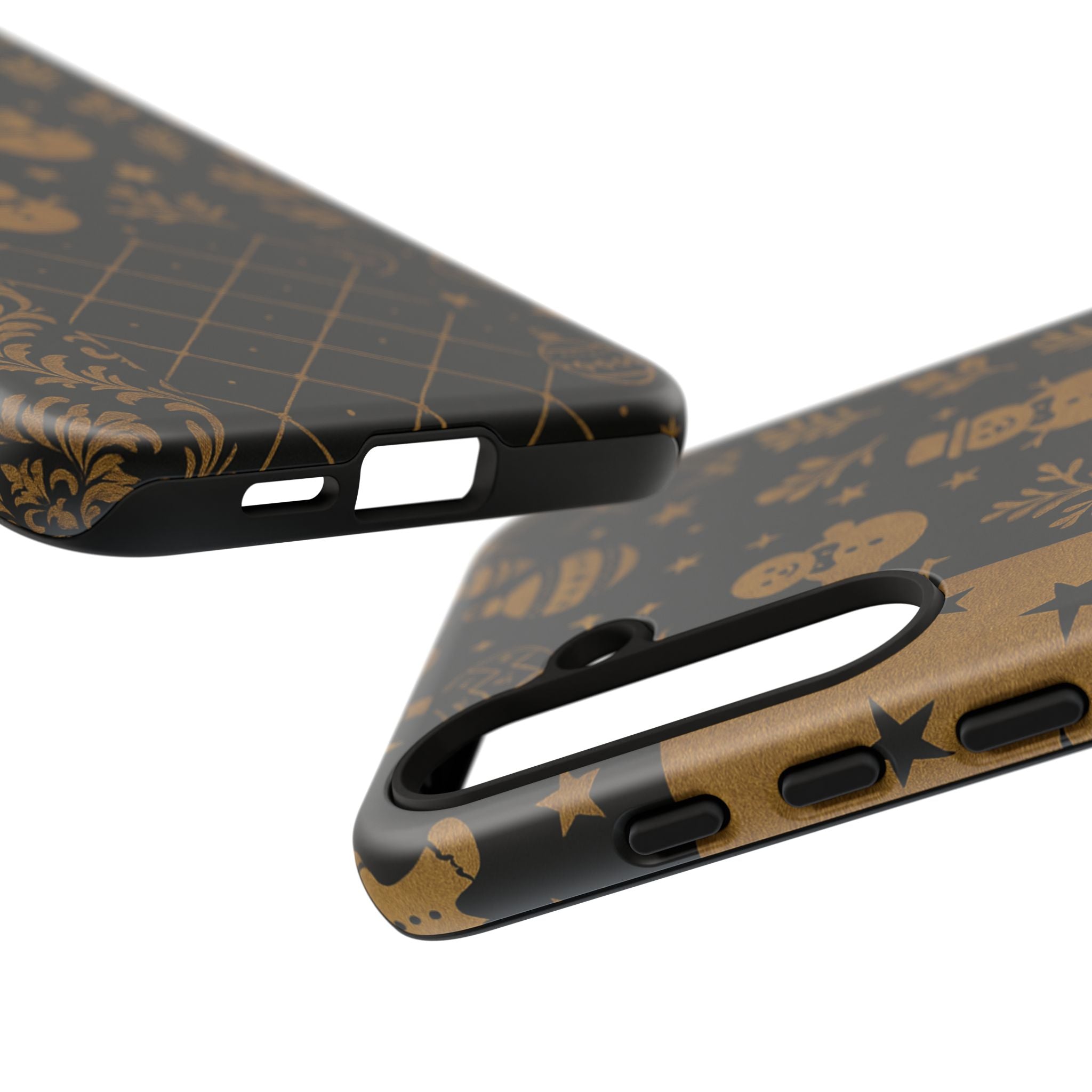 Black Festive Phone Case | Christmas Gift | Holiday Decor | Snowman Design | Tough Cases | Winter Celebration