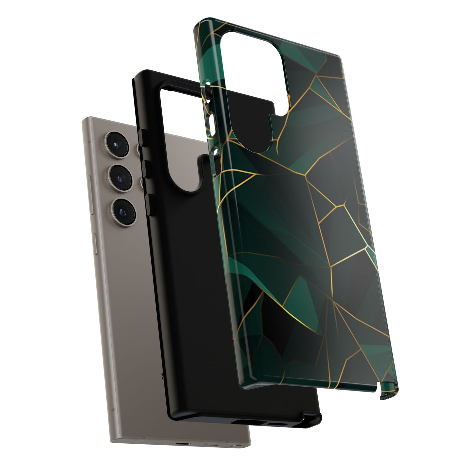Emerald Veil - Geometric Luxe Phone Case