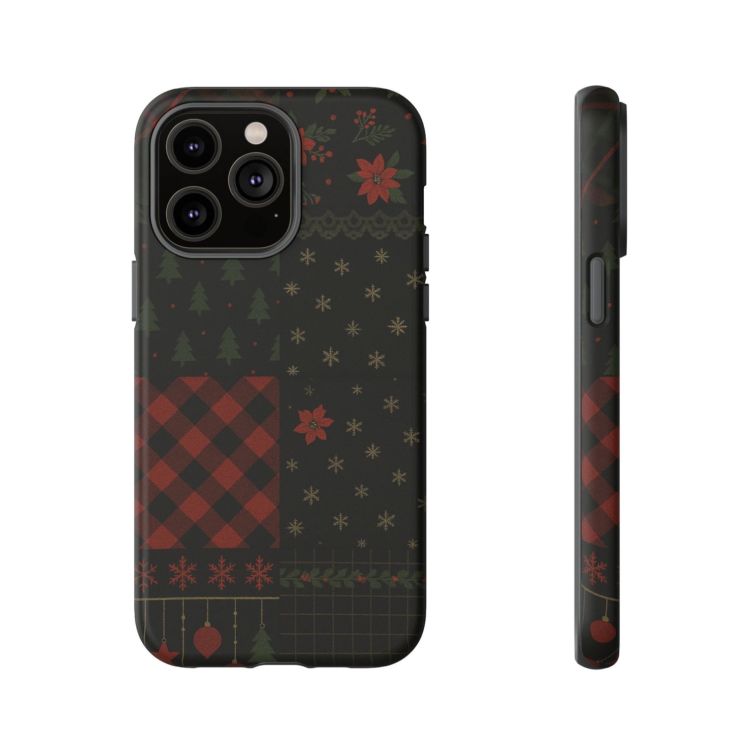 Black Festive Phone Case - Christmas Phone Cover - Tough Design iPhone 14 Pro Max Matte