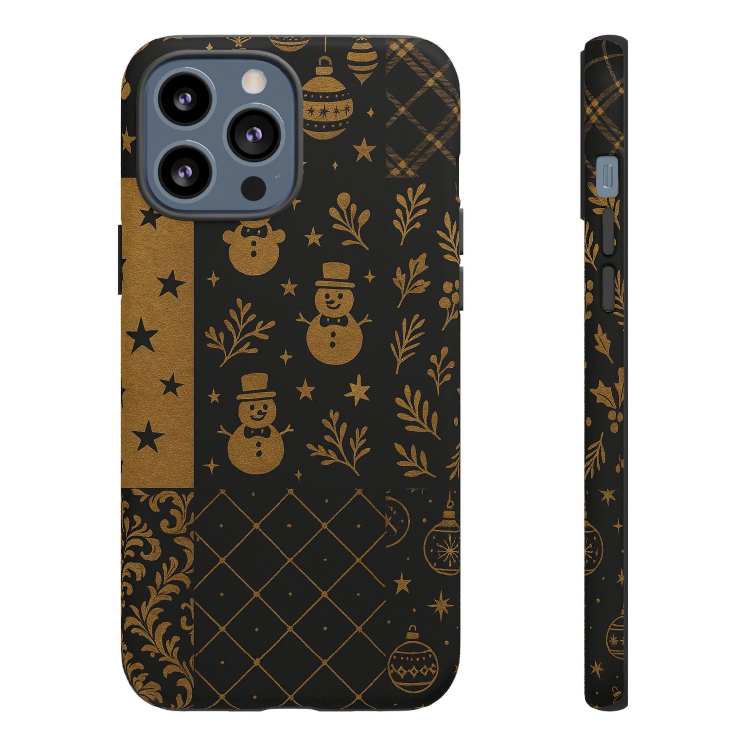 Black Festive Phone Case | Christmas Gift | Holiday Decor | Snowman Design | Tough Cases | Winter Celebration iPhone 13 Pro Max Matte