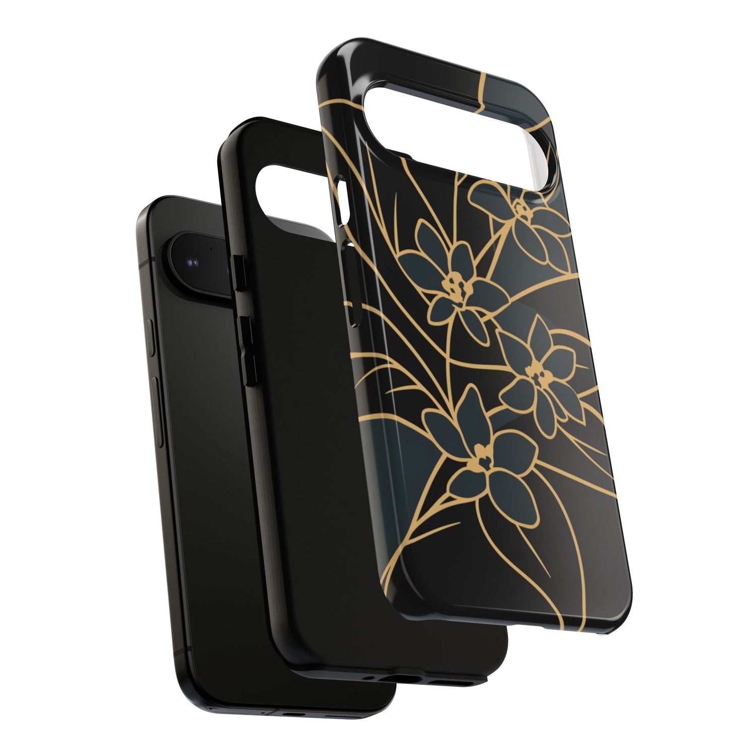 Golden Bloom - Elegant Floral Line Art Phone Case
