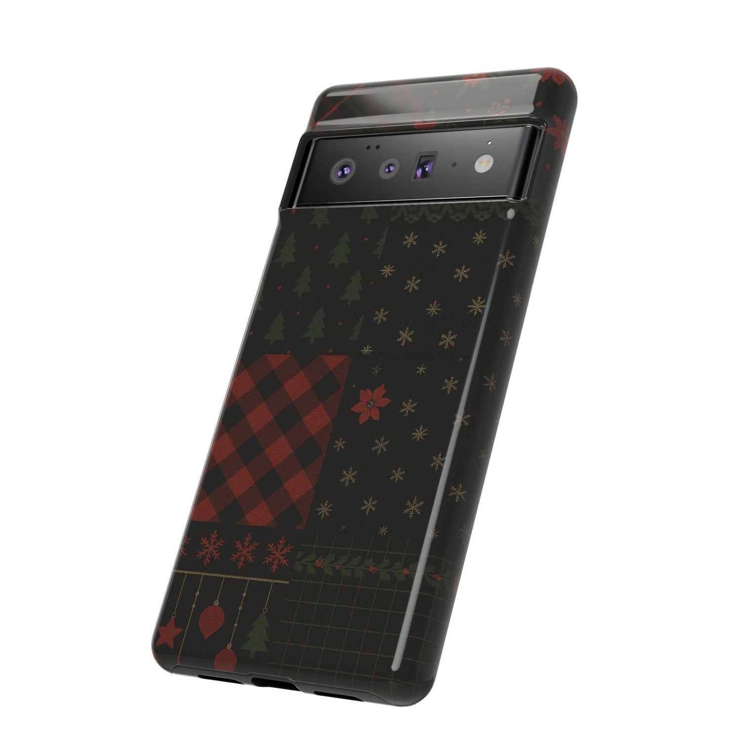 Black Festive Phone Case - Christmas Phone Cover - Tough Design