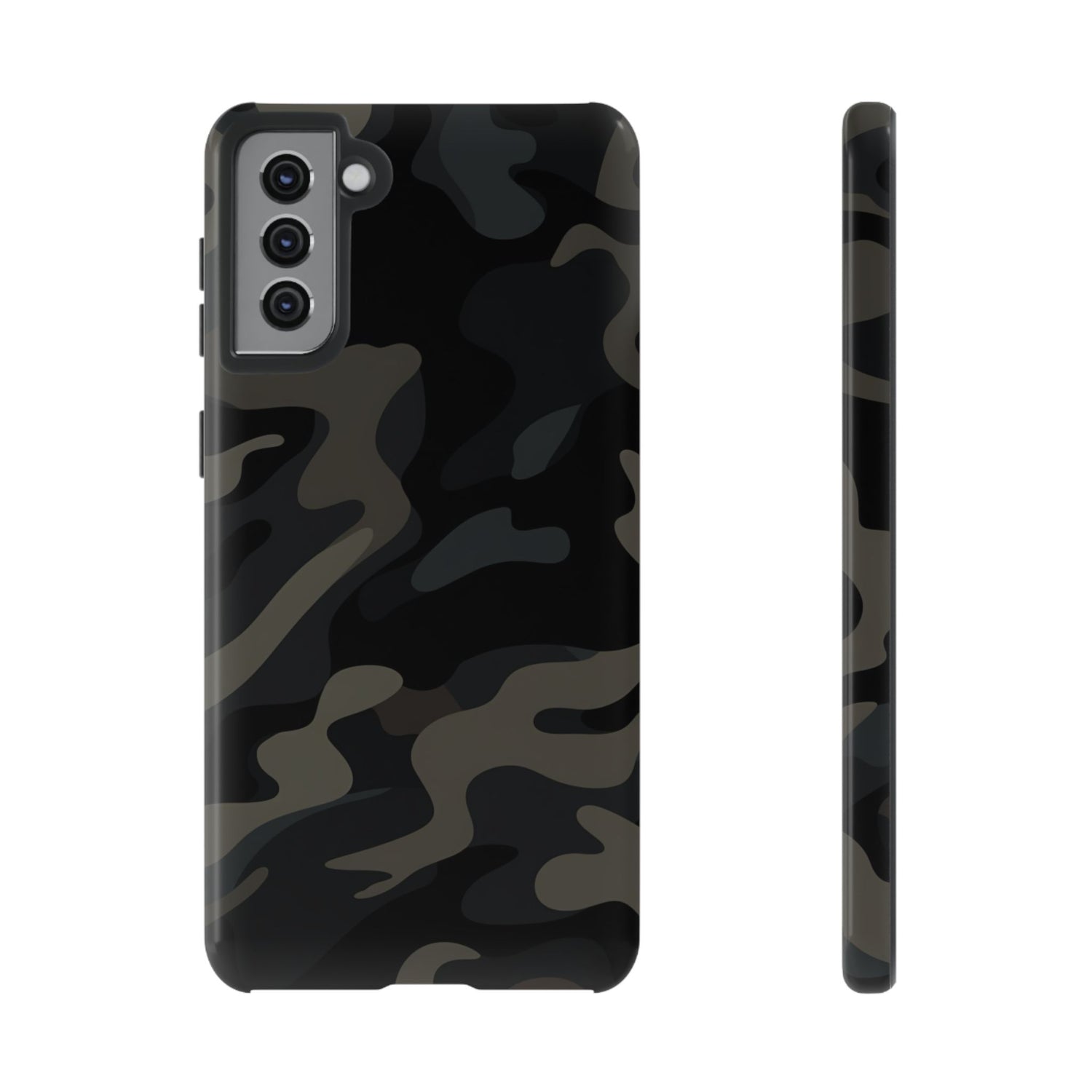 Black Camouflage Phone Case for iPhone, Samsung and Google Pixel Samsung Galaxy S21 Plus Glossy