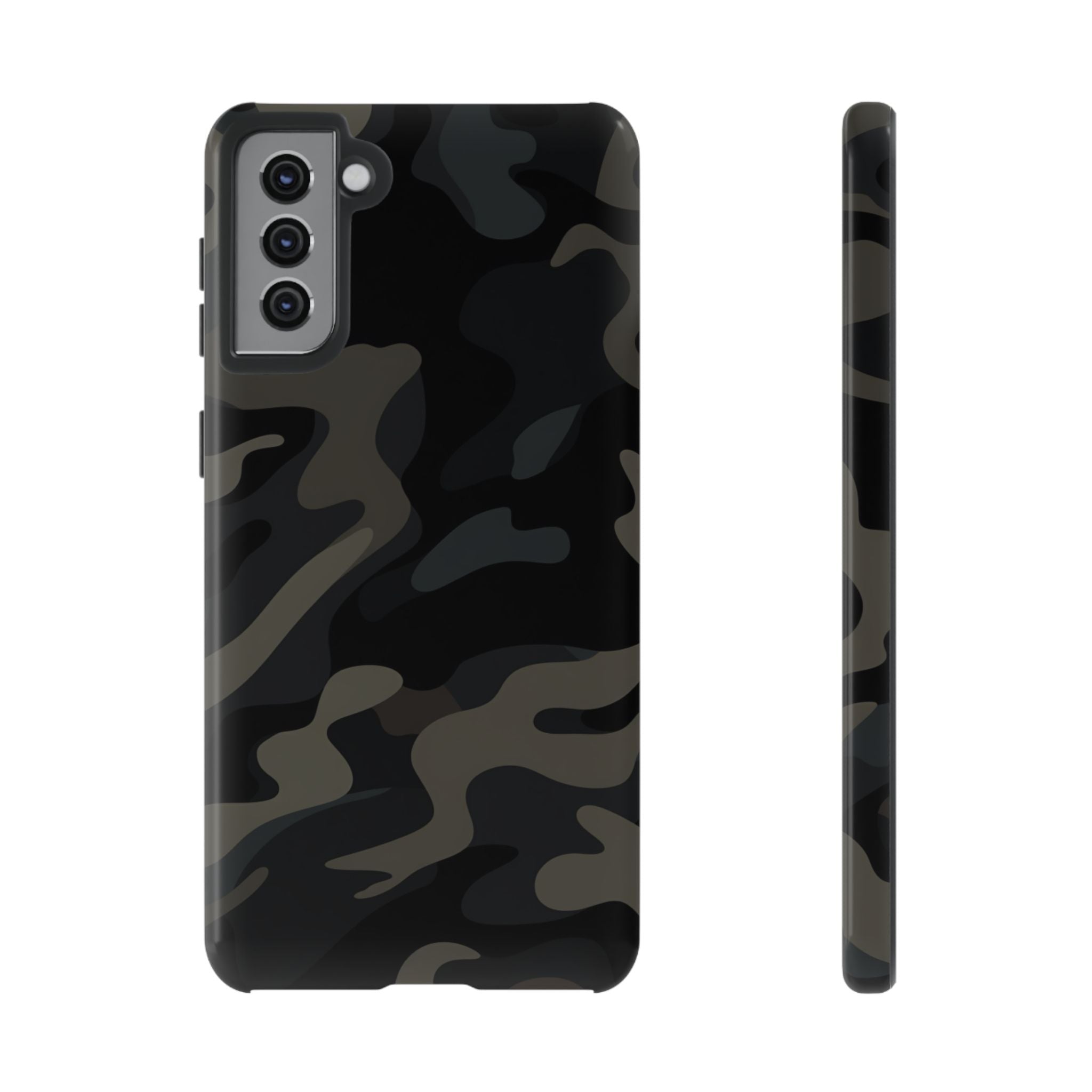 Black Camouflage Phone Case for iPhone, Samsung and Google Pixel Samsung Galaxy S21 Plus Glossy