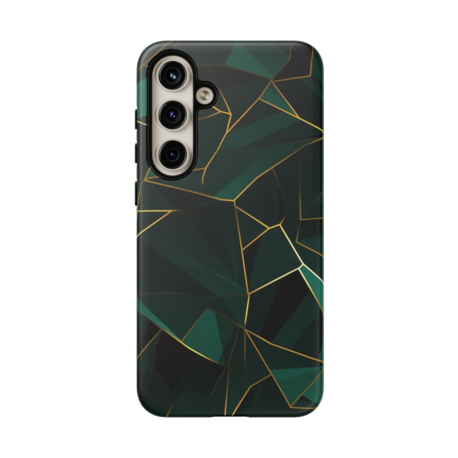 Emerald Veil - Geometric Luxe Phone Case Samsung Galaxy S24 Plus Matte