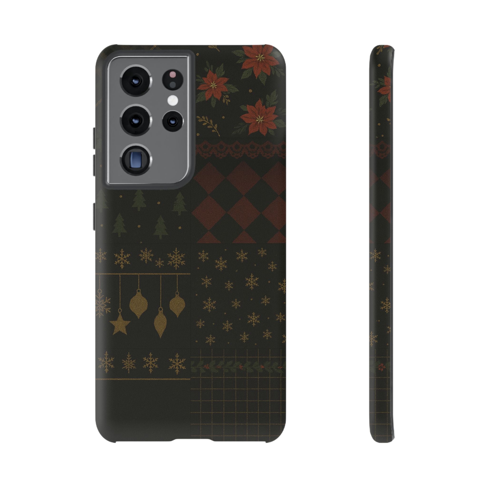 Black Luxury Phone Case for Christmas Festive Season - Tough design Samsung Galaxy S21 Ultra Matte