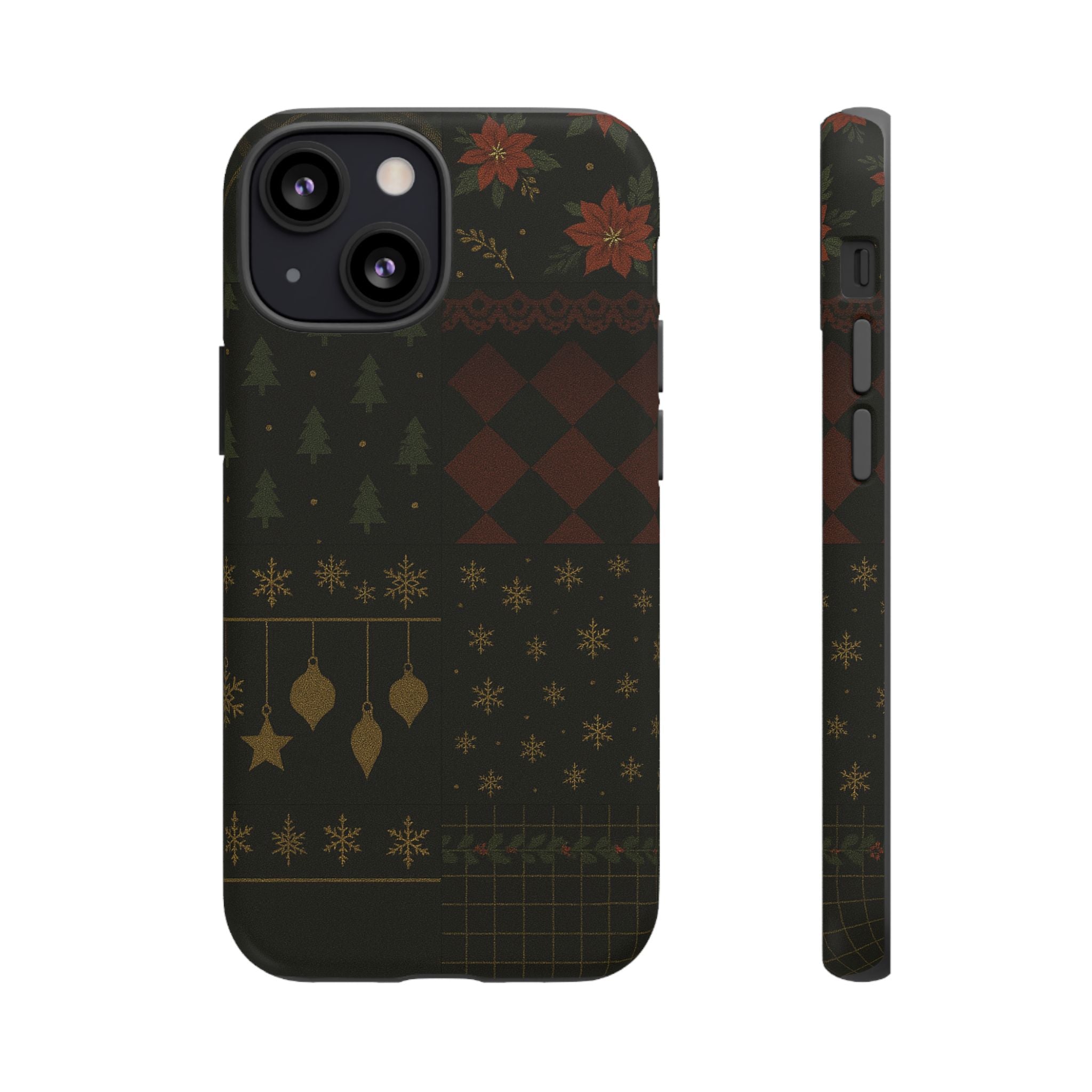 Black Luxury Phone Case for Christmas Festive Season - Tough design iPhone 13 Mini Matte
