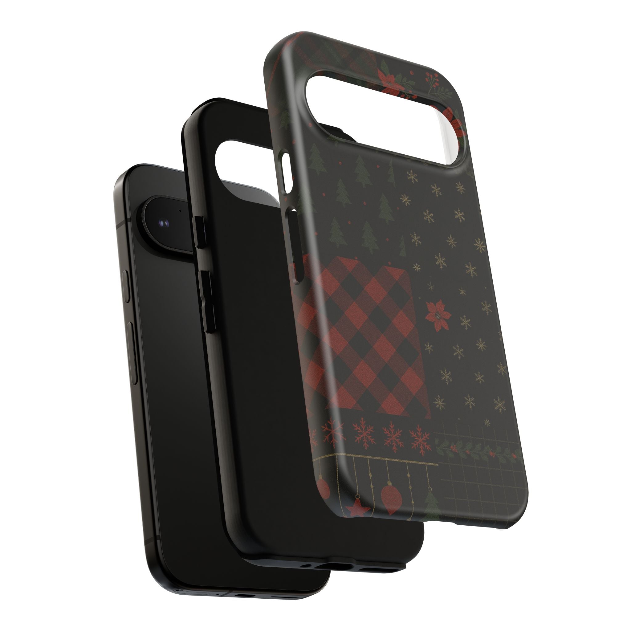 Black Festive Phone Case - Christmas Phone Cover - Tough Design