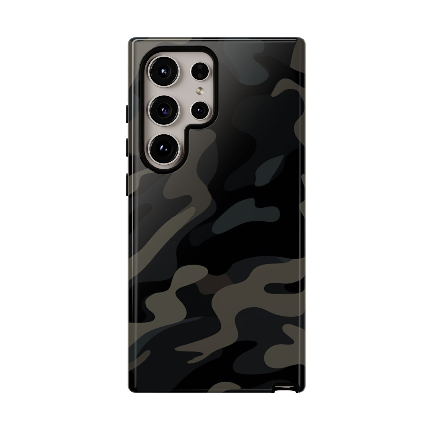 Black Camouflage Phone Case for iPhone, Samsung and Google Pixel Samsung Galaxy S24 Ultra Glossy