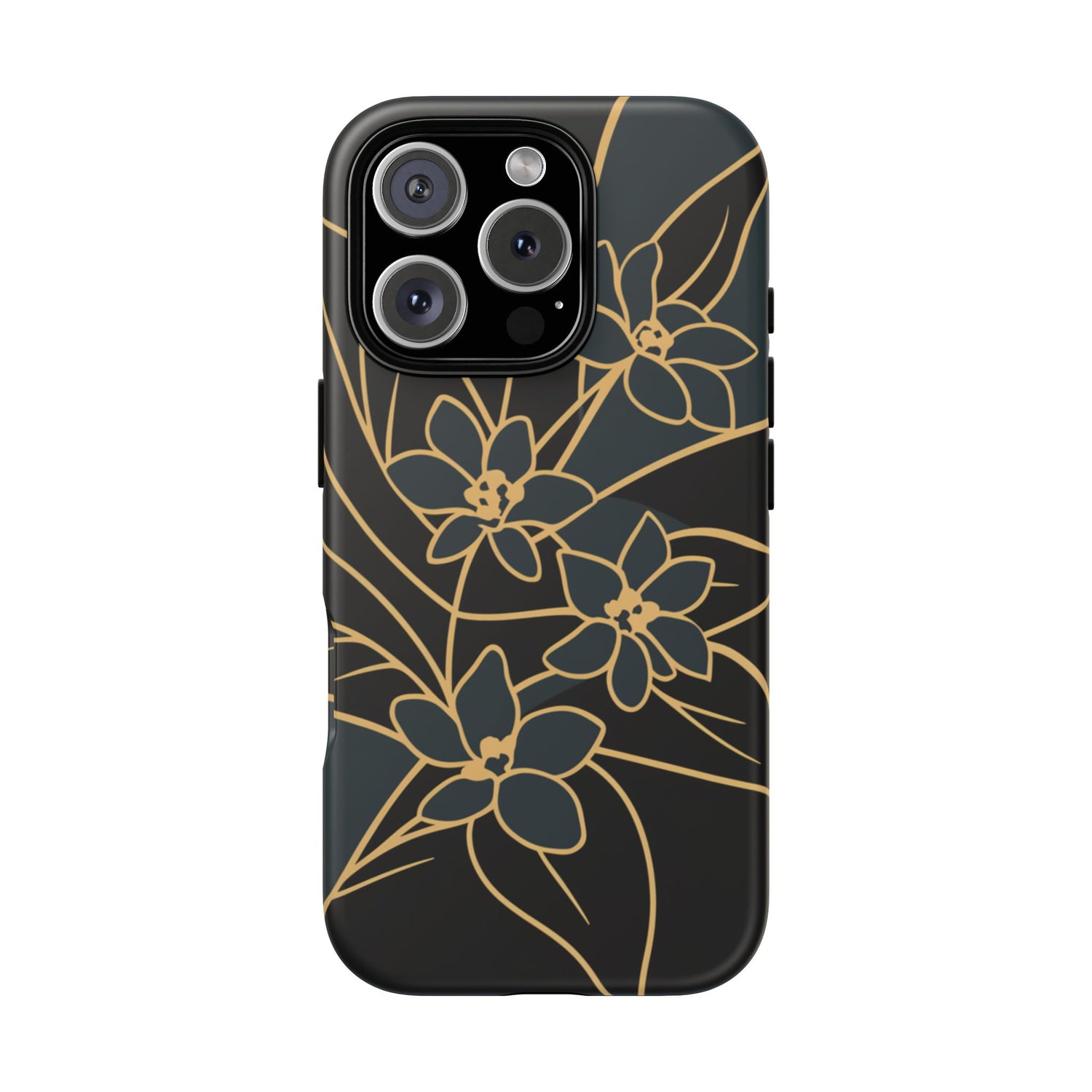 Golden Bloom - Elegant Floral Line Art Phone Case iPhone 16 Pro Matte