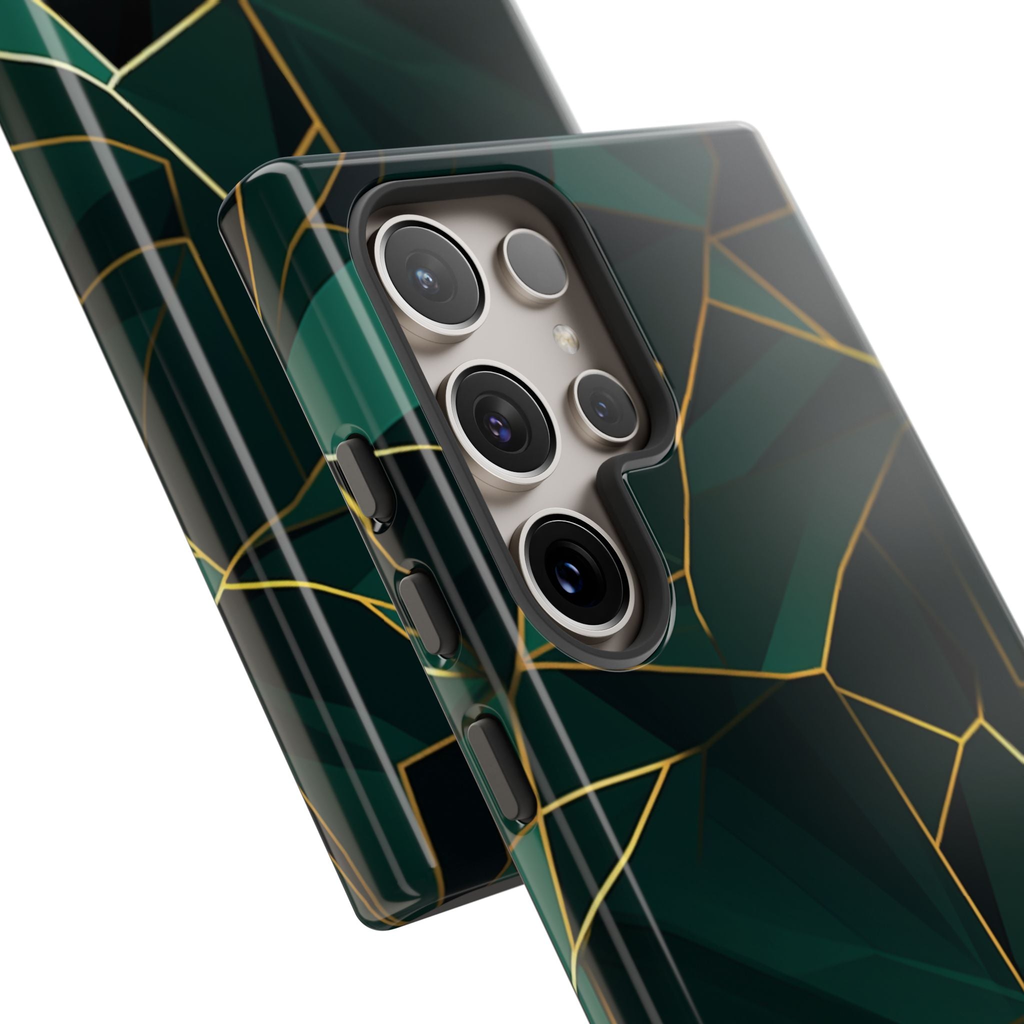 Emerald Veil - Geometric Luxe Phone Case