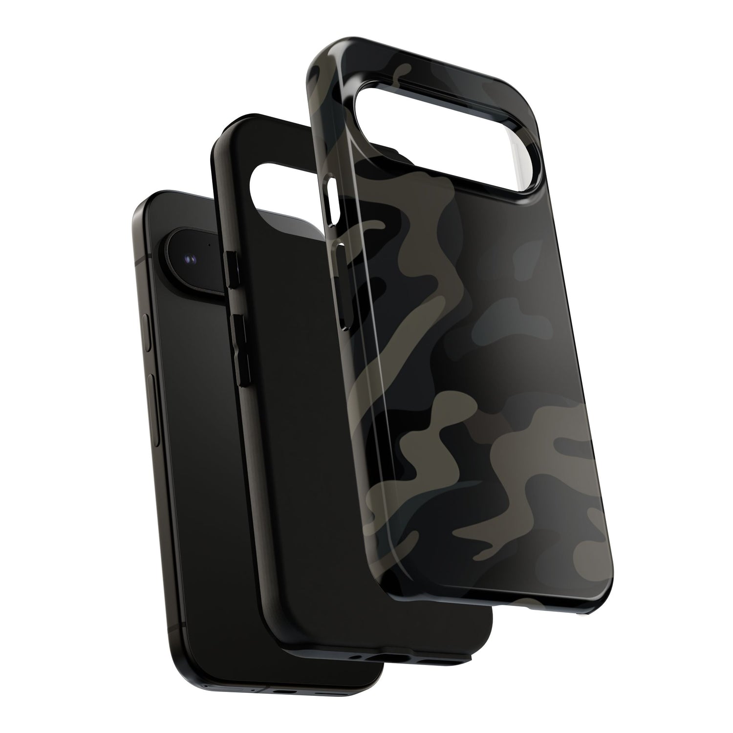 Black Camouflage Phone Case for iPhone, Samsung and Google Pixel