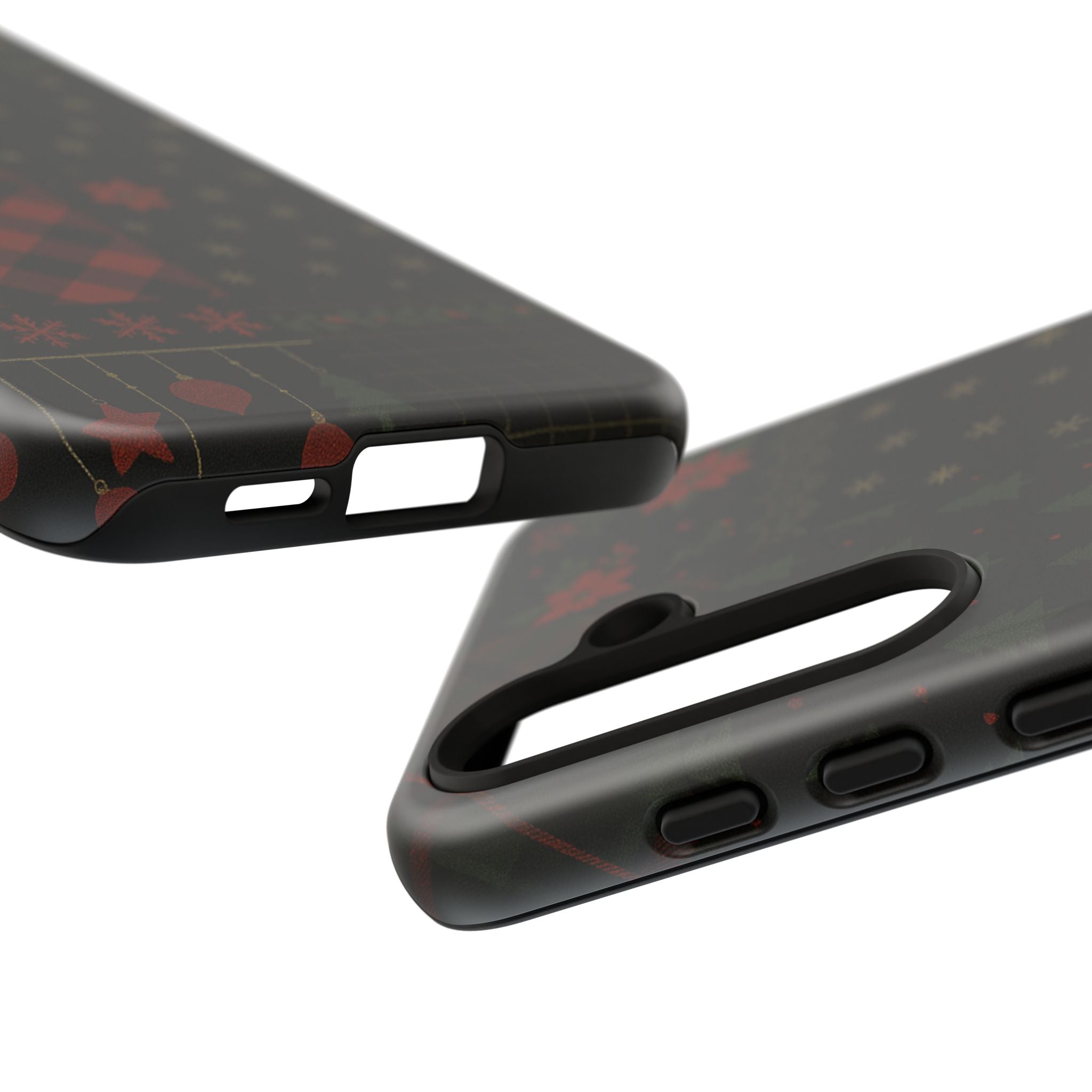 Black Festive Phone Case - Christmas Phone Cover - Tough Design