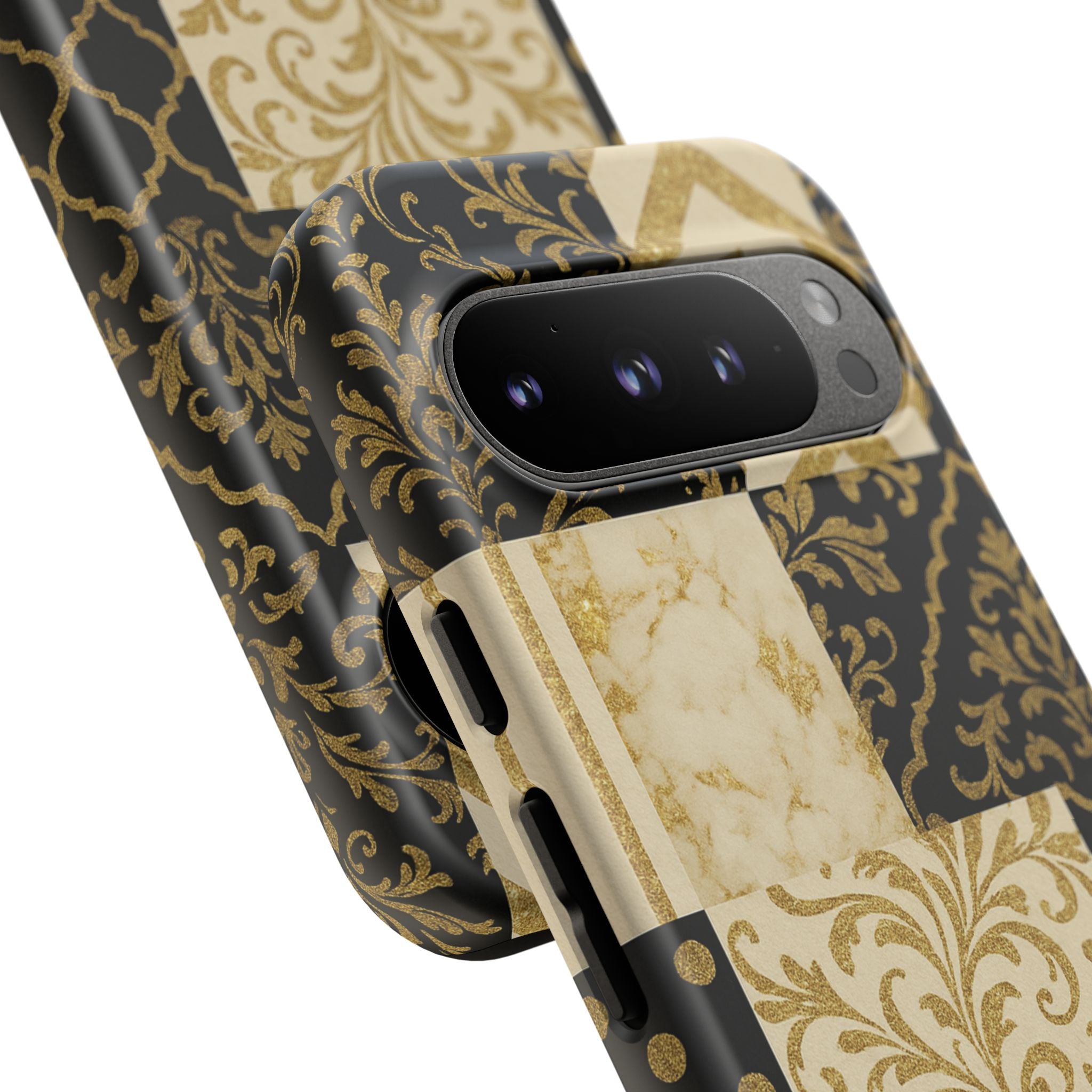 Phone Case, Luxury Black and Gold Festive Design for Christmas Gift, Holiday Decor, Tough Cases, Winter Celebration, Elegant iPhone Cover