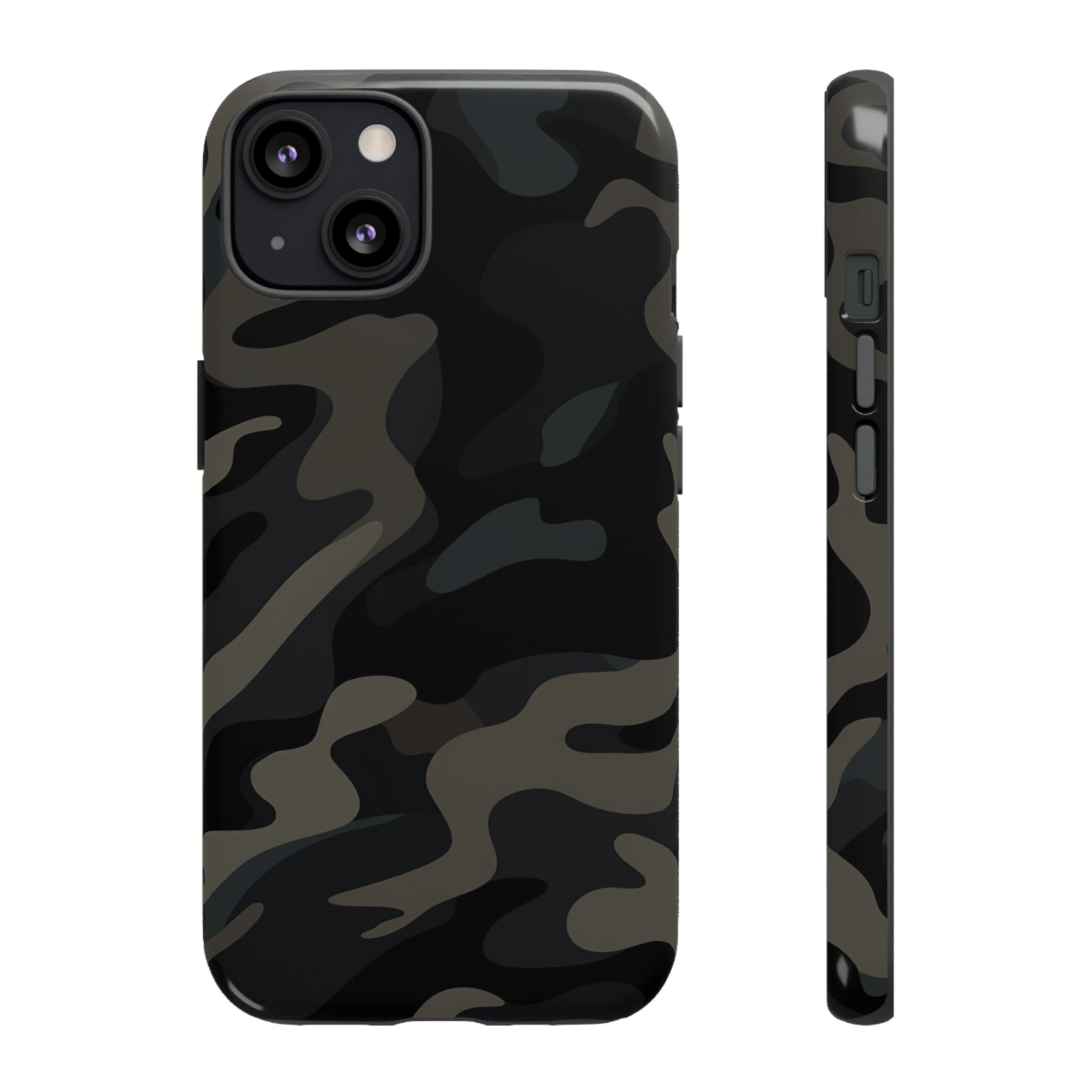 Black Camouflage Phone Case for iPhone, Samsung and Google Pixel iPhone 13 Glossy
