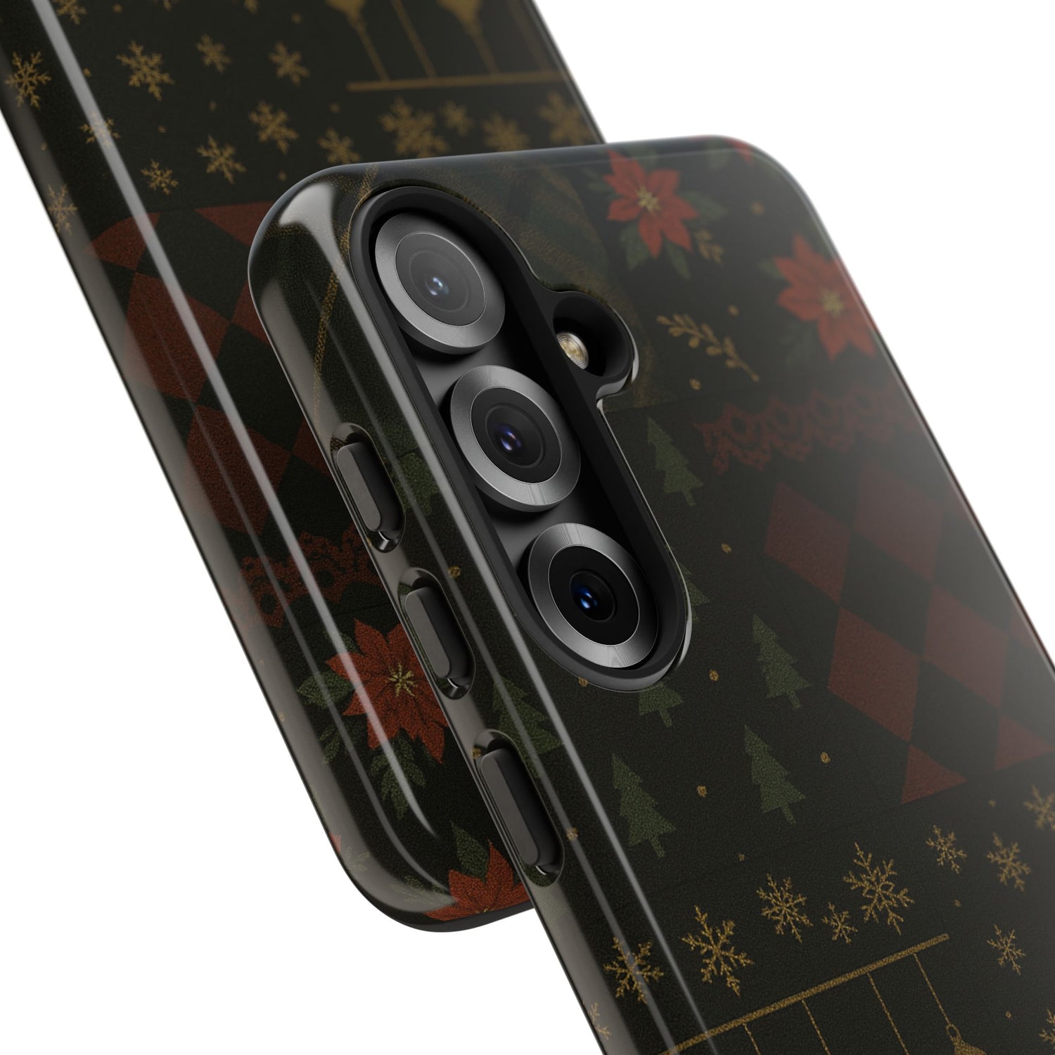 Black Luxury Phone Case for Christmas Festive Season - Tough design