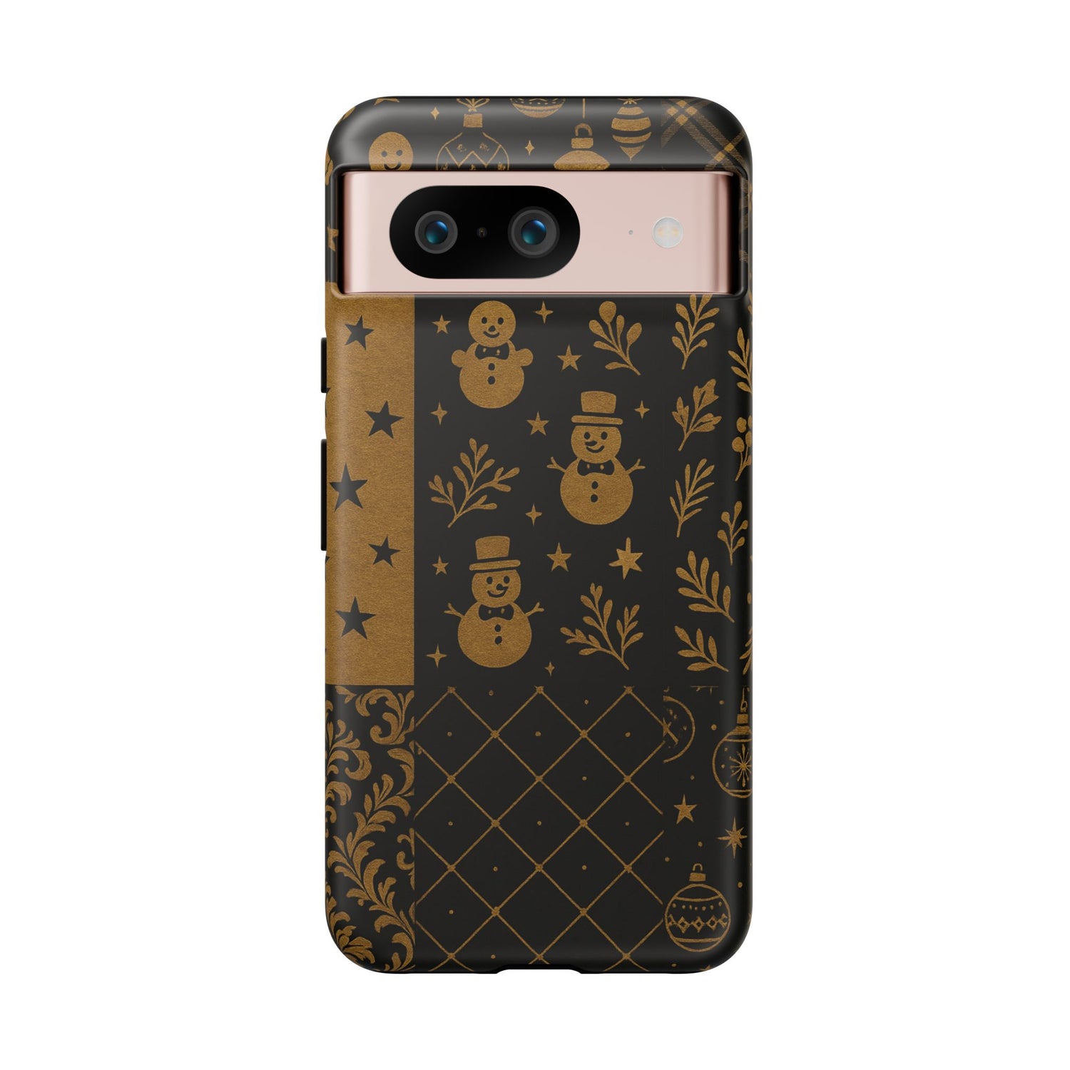 Black Festive Phone Case | Christmas Gift | Holiday Decor | Snowman Design | Tough Cases | Winter Celebration Google Pixel 8 Matte