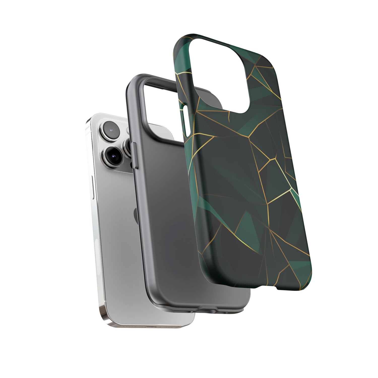 Emerald Veil - Geometric Luxe Phone Case
