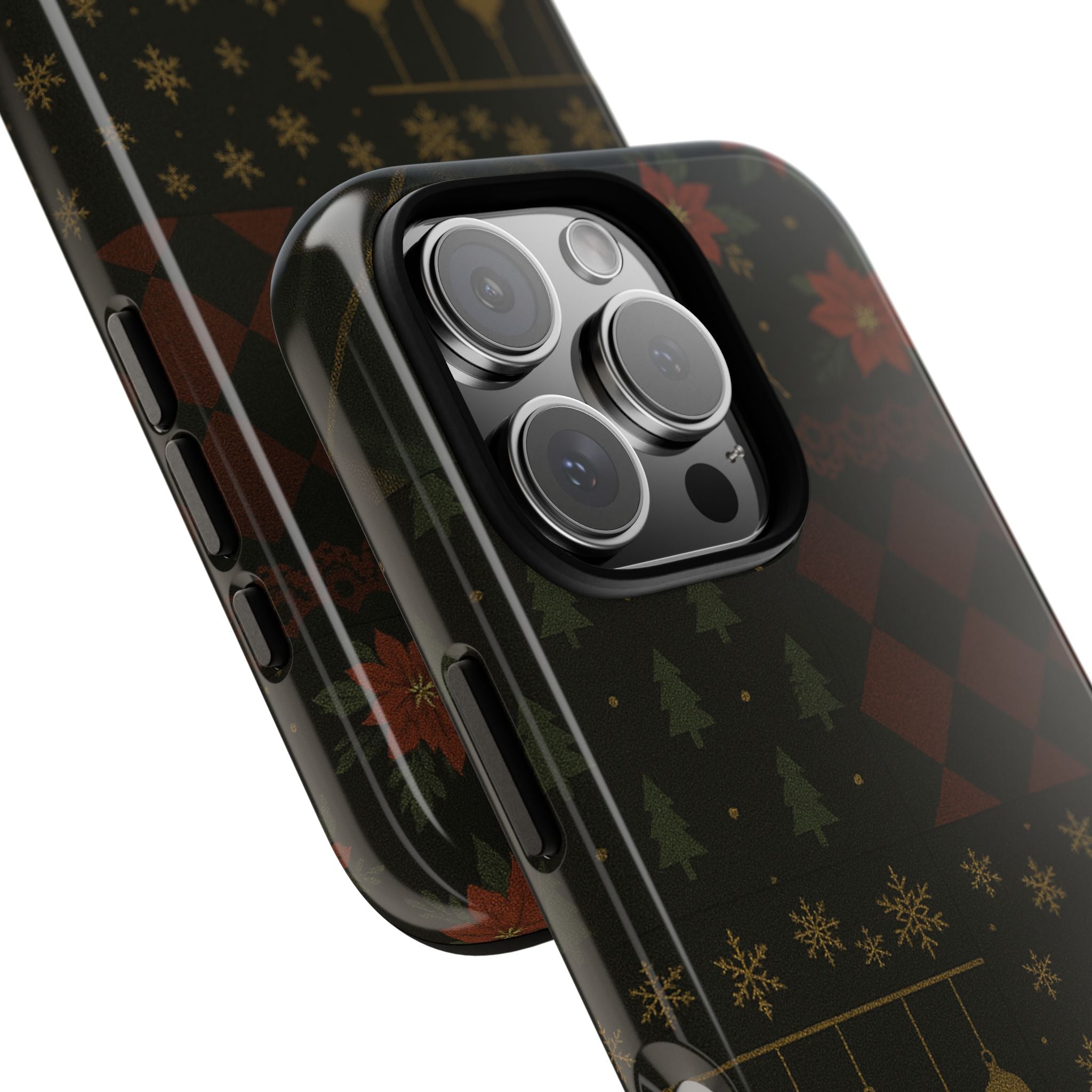 Black Luxury Phone Case for Christmas Festive Season - Tough design