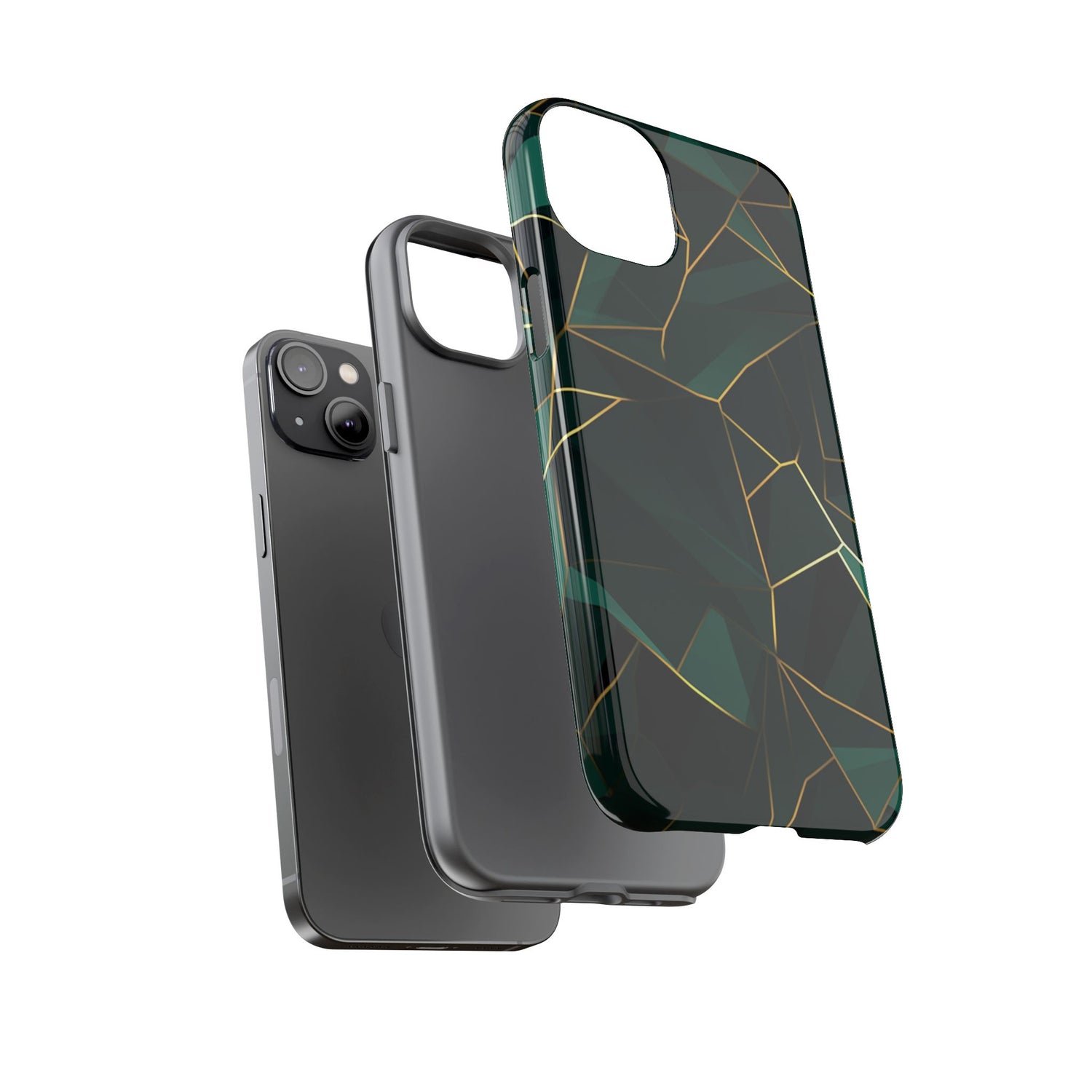 Emerald Veil - Geometric Luxe Phone Case