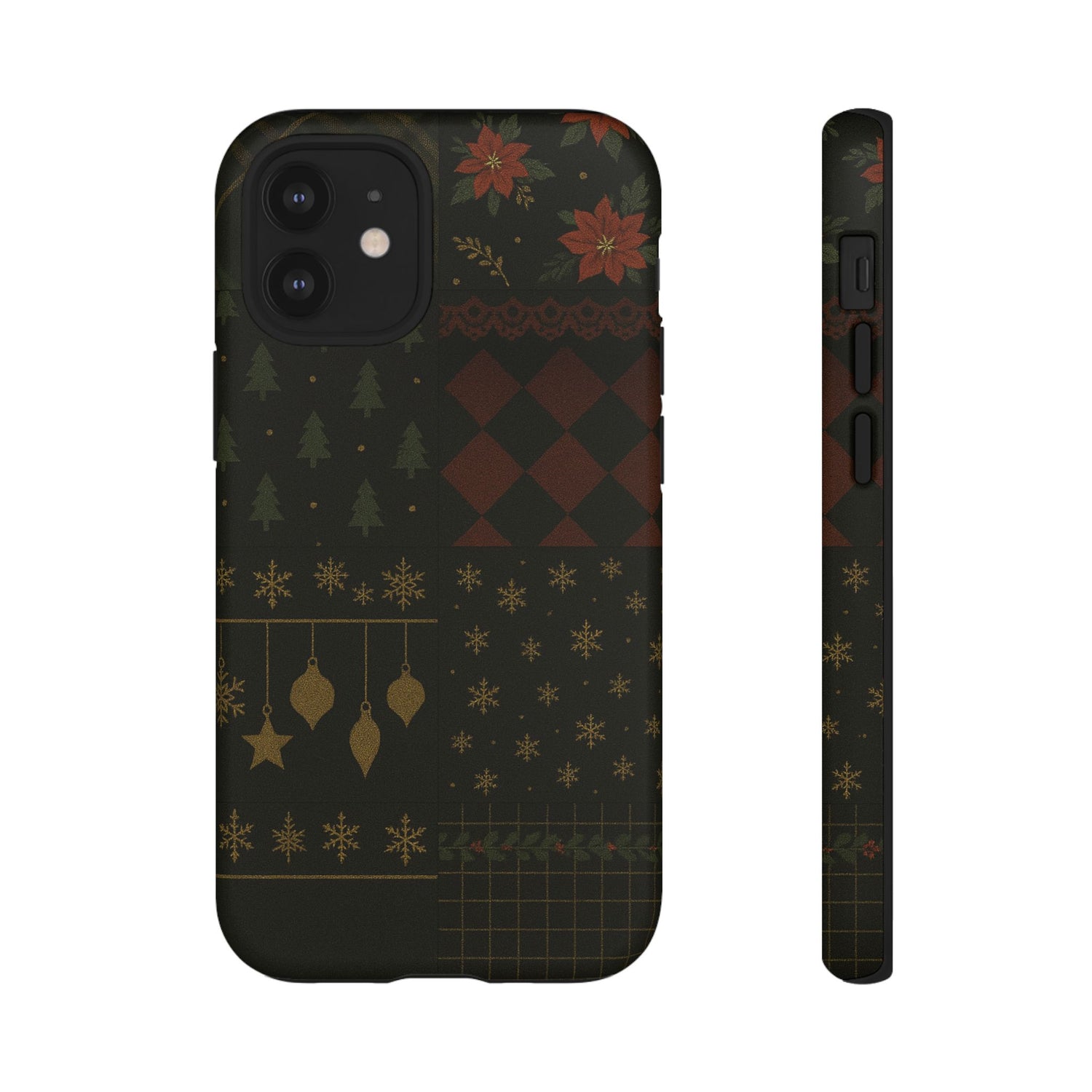 Black Luxury Phone Case for Christmas Festive Season - Tough design iPhone 12 Mini Matte