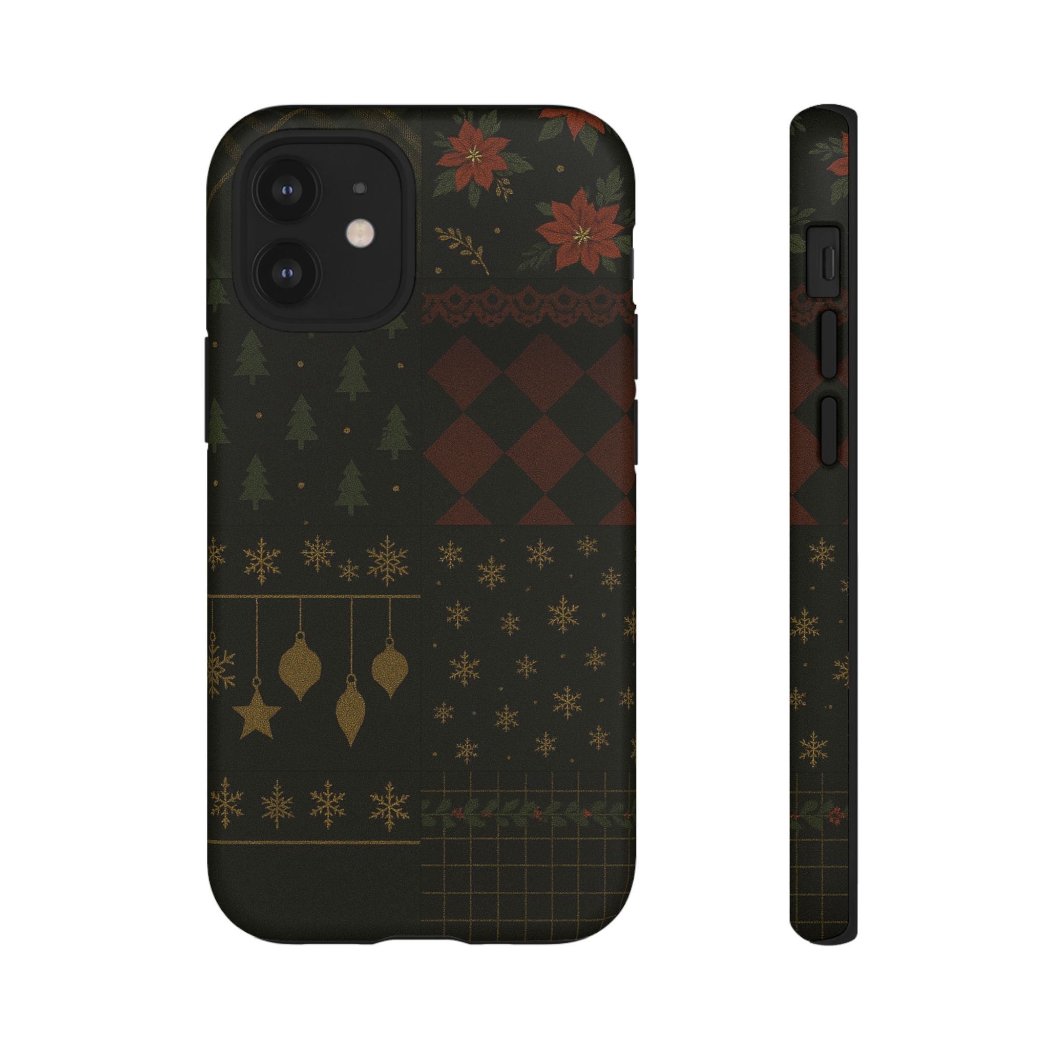 Black Luxury Phone Case for Christmas Festive Season - Tough design iPhone 12 Mini Matte