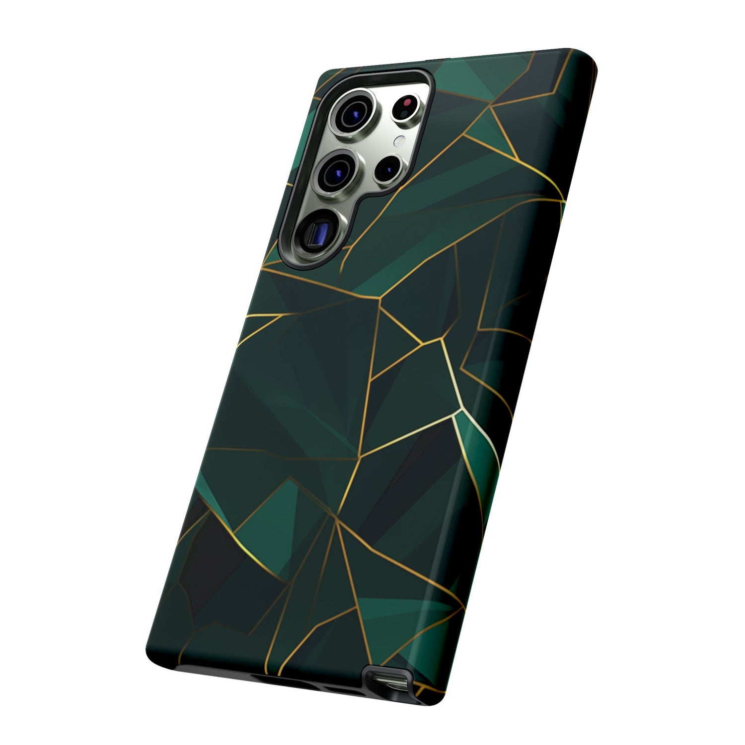 Emerald Veil - Geometric Luxe Phone Case