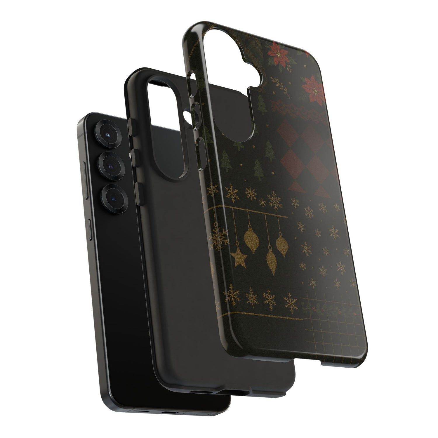 Black Luxury Phone Case for Christmas Festive Season - Tough design