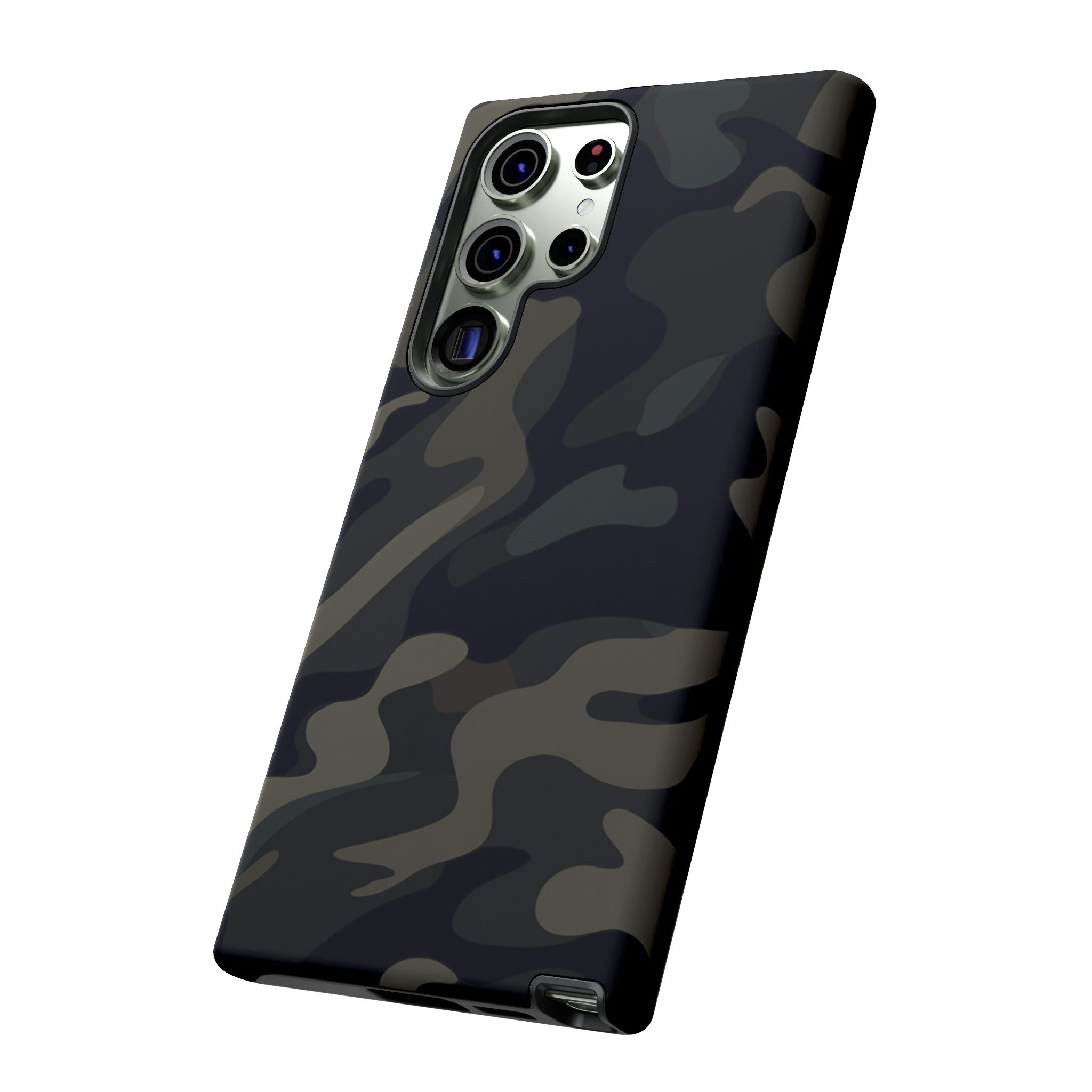 Black Camouflage Phone Case for iPhone, Samsung and Google Pixel
