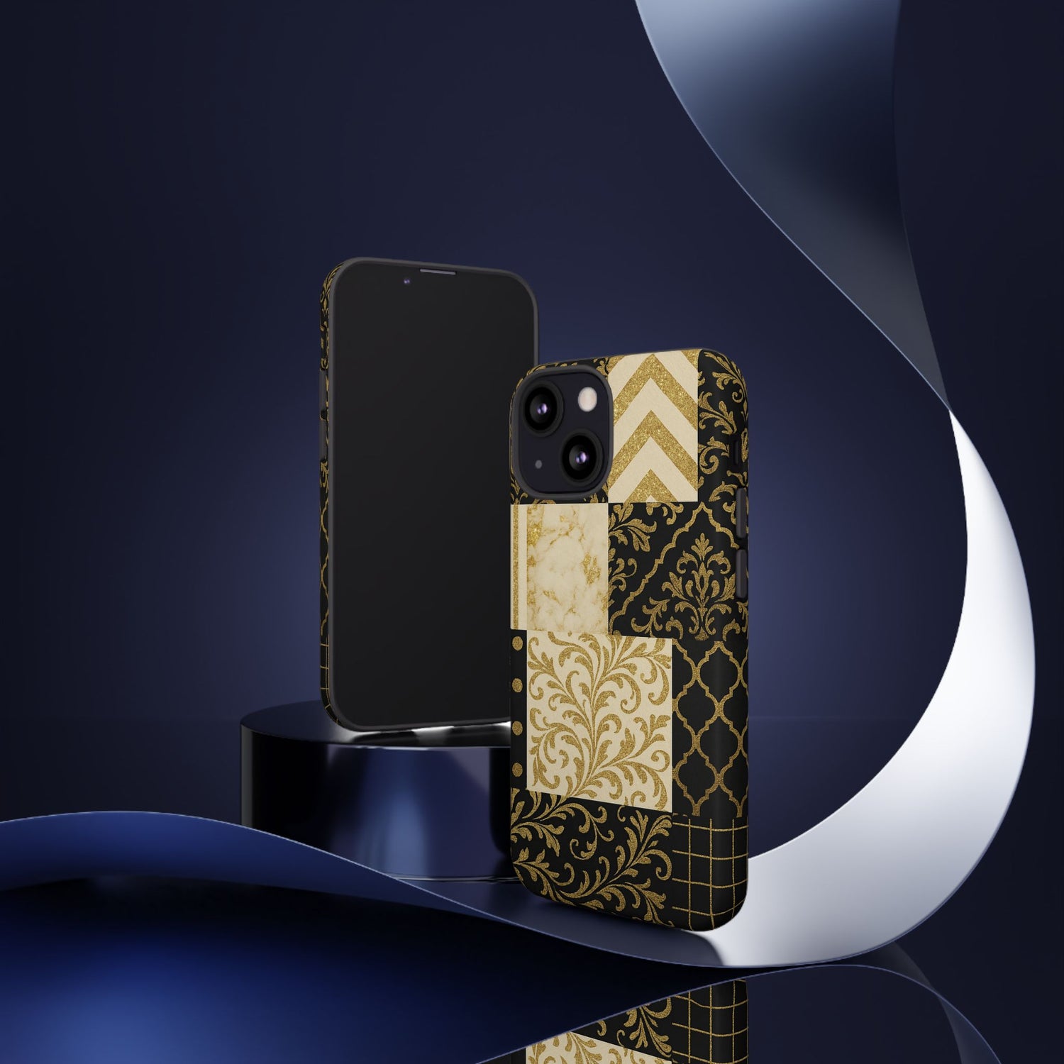 Phone Case, Luxury Black and Gold Festive Design for Christmas Gift, Holiday Decor, Tough Cases, Winter Celebration, Elegant iPhone Cover