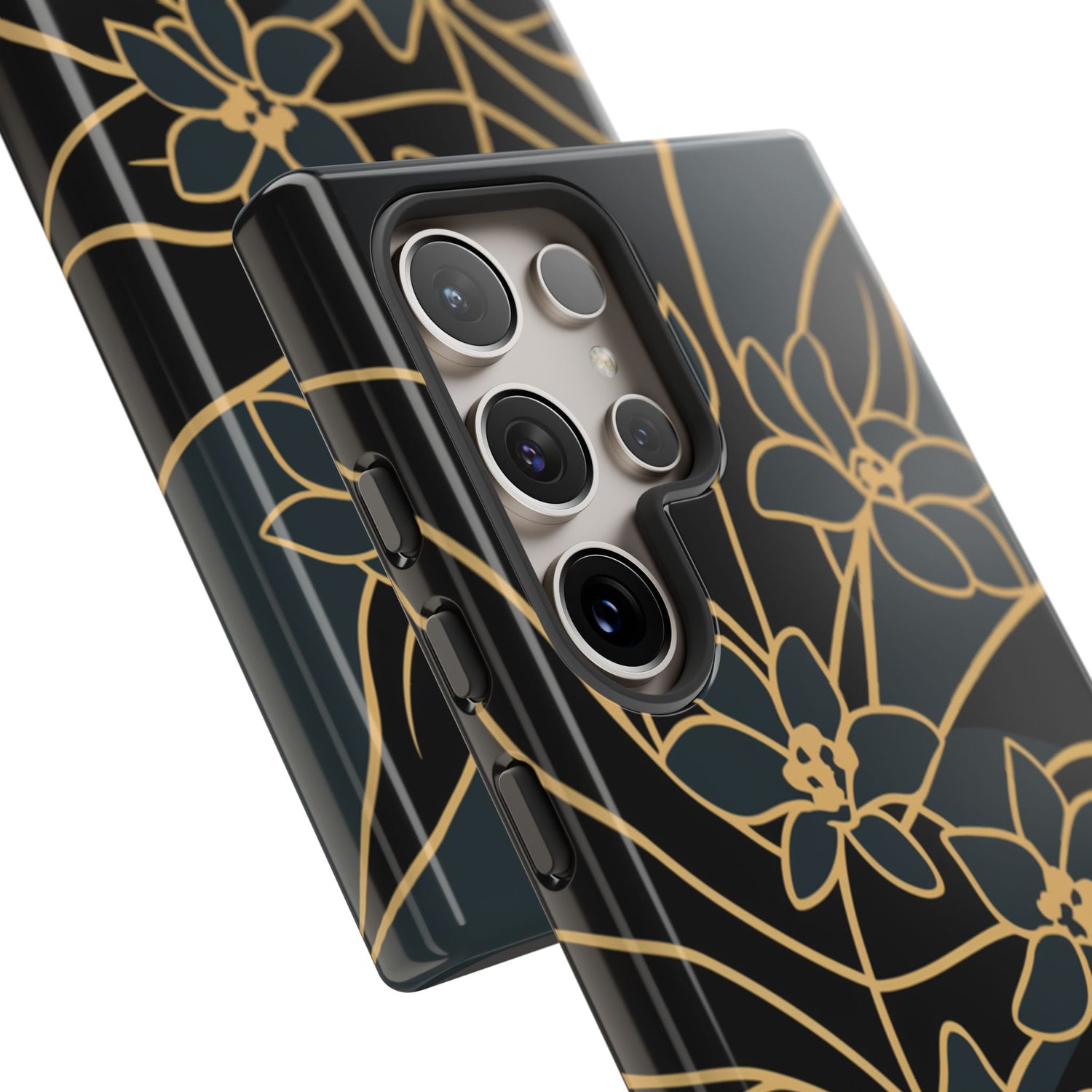 Golden Bloom - Elegant Floral Line Art Phone Case
