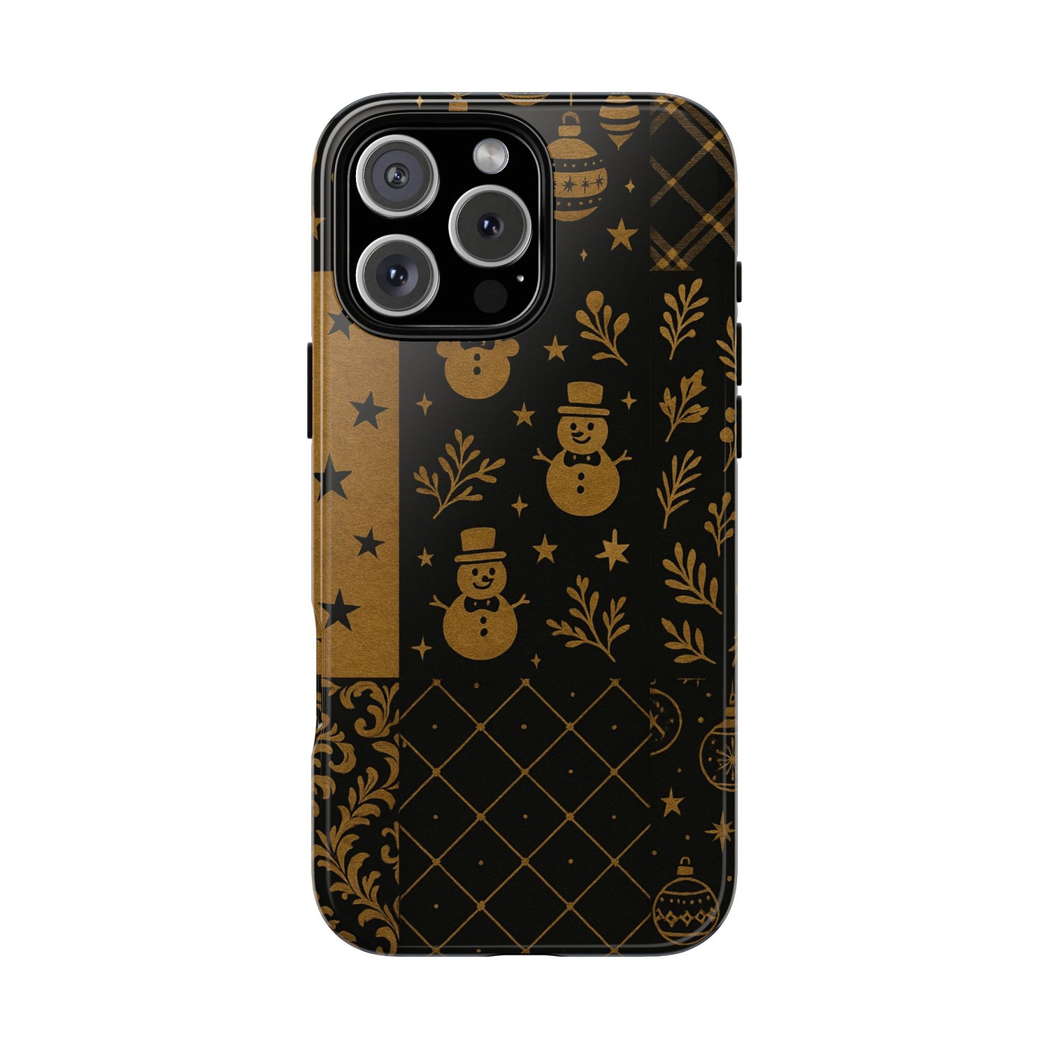 Black Festive Phone Case | Christmas Gift | Holiday Decor | Snowman Design | Tough Cases | Winter Celebration iPhone 16 Pro Max Glossy