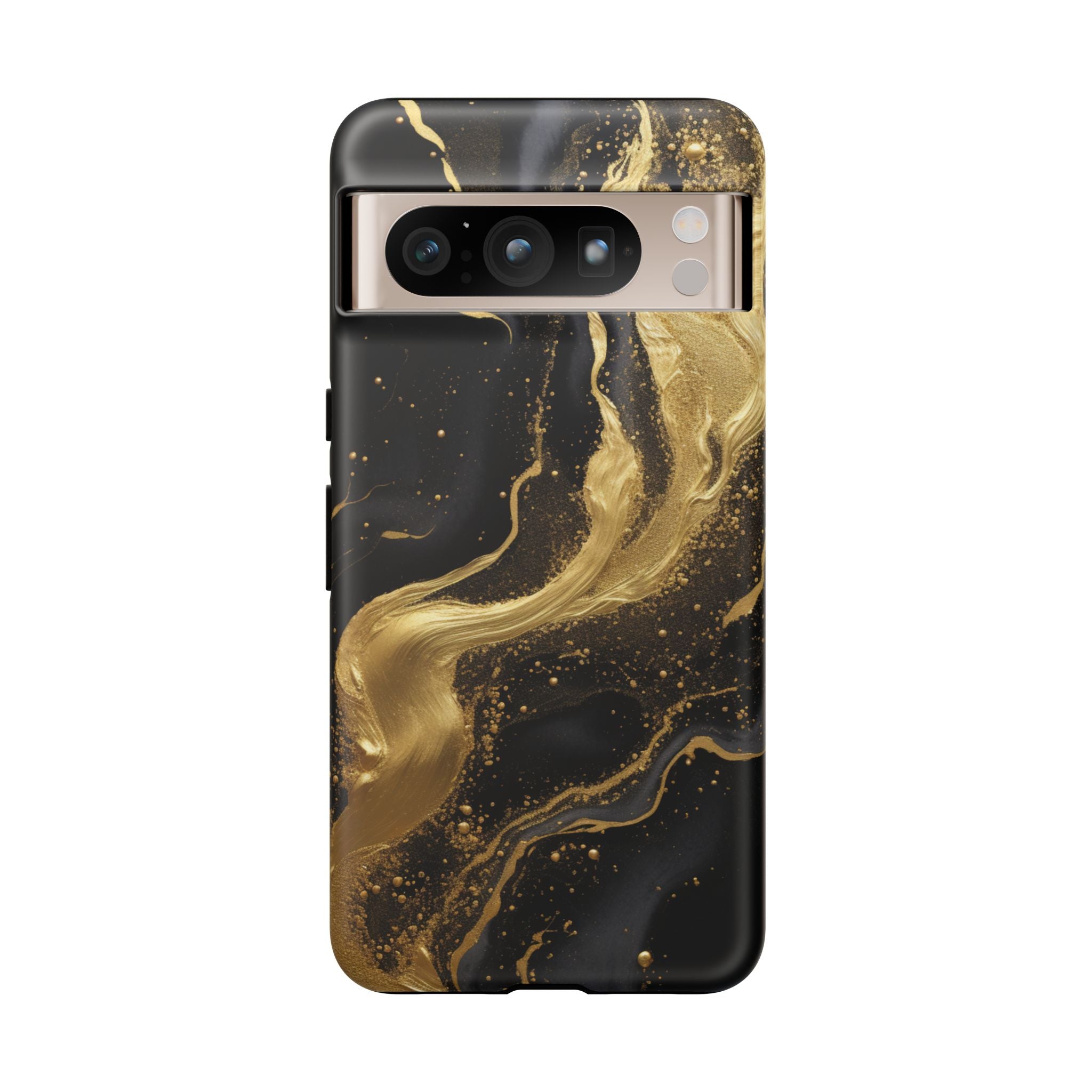 Golden Flow - Black & Gold Marble Luxe Phone Case Google Pixel 8 Pro Matte