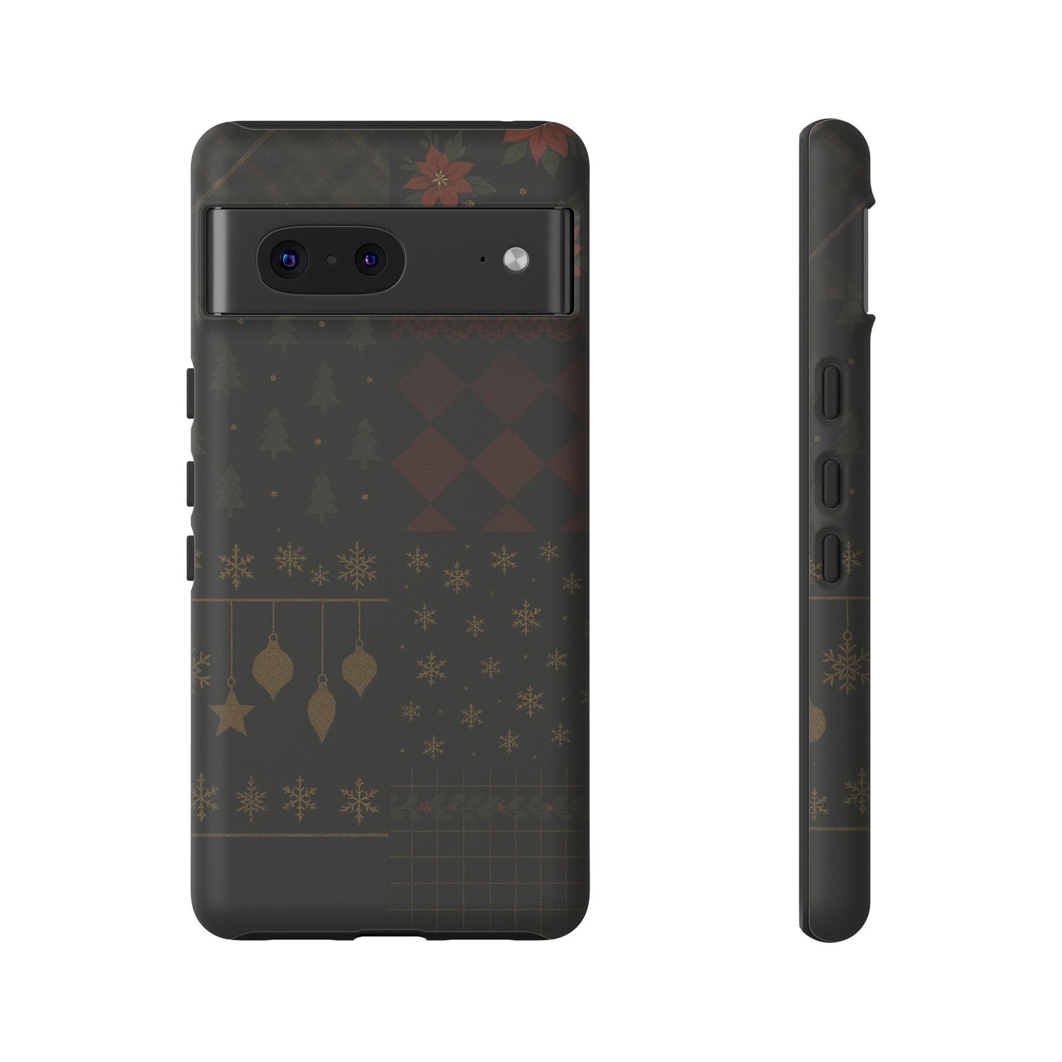 Black Luxury Phone Case for Christmas Festive Season - Tough design Google Pixel 7 Matte