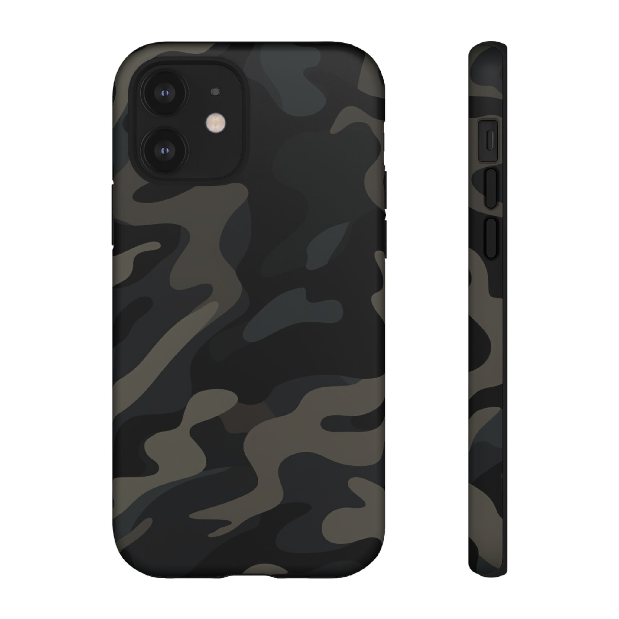 Black Camouflage Phone Case for iPhone, Samsung and Google Pixel iPhone 12 Matte