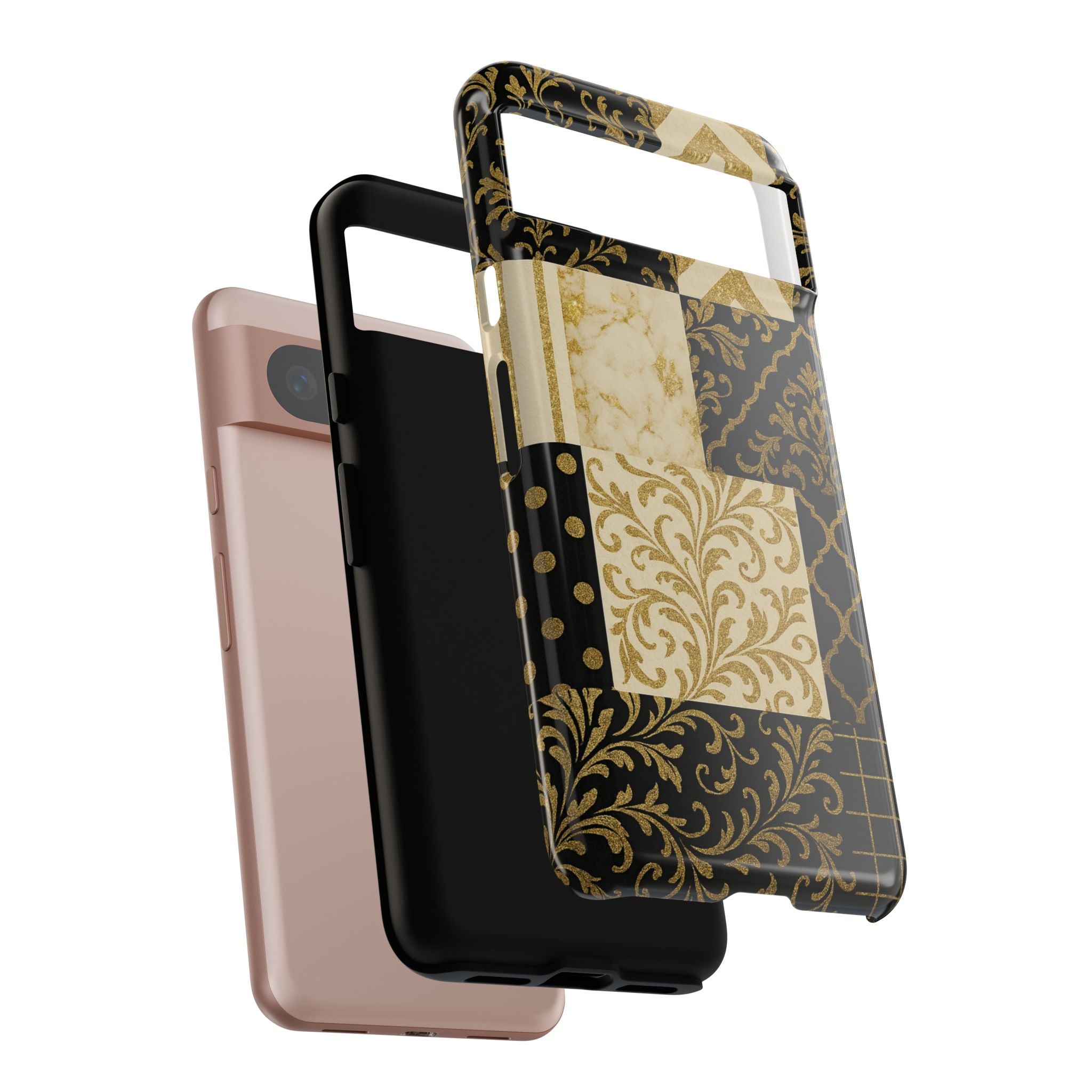 Phone Case, Luxury Black and Gold Festive Design for Christmas Gift, Holiday Decor, Tough Cases, Winter Celebration, Elegant iPhone Cover