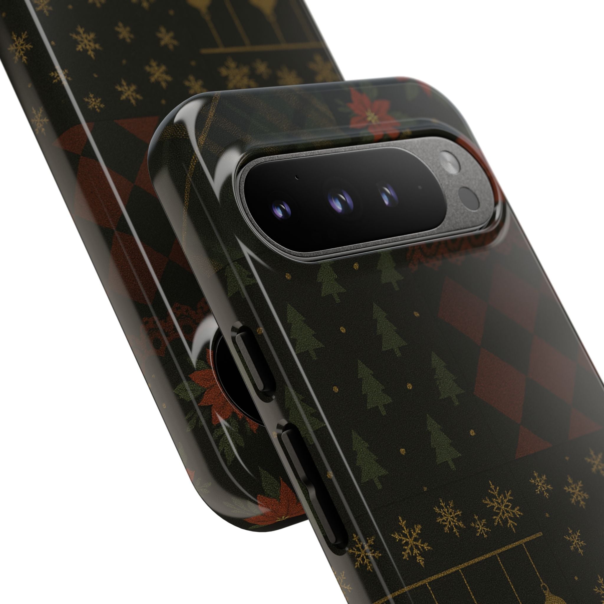 Black Luxury Phone Case for Christmas Festive Season - Tough design