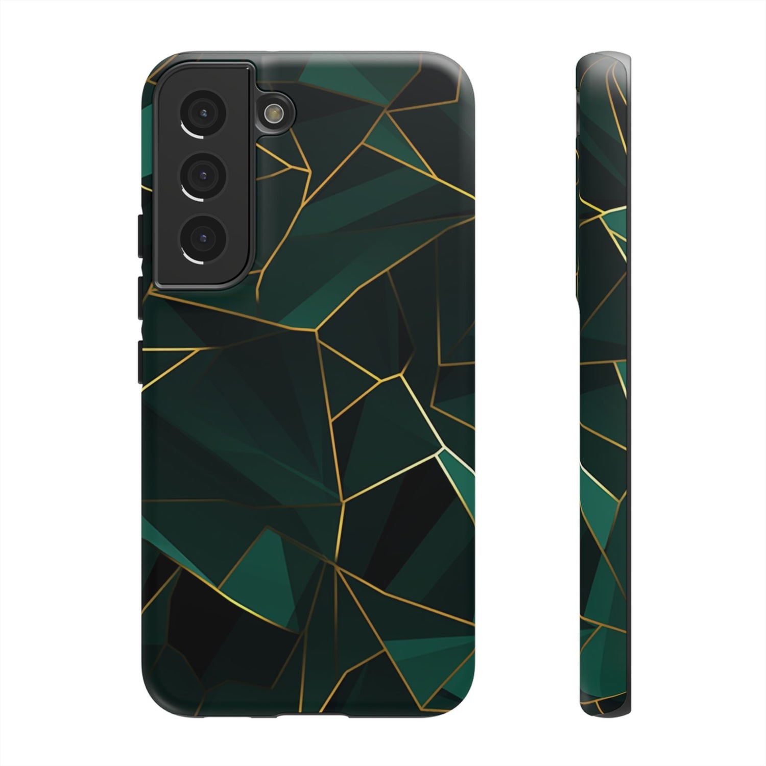Emerald Veil - Geometric Luxe Phone Case Samsung Galaxy S22 Matte