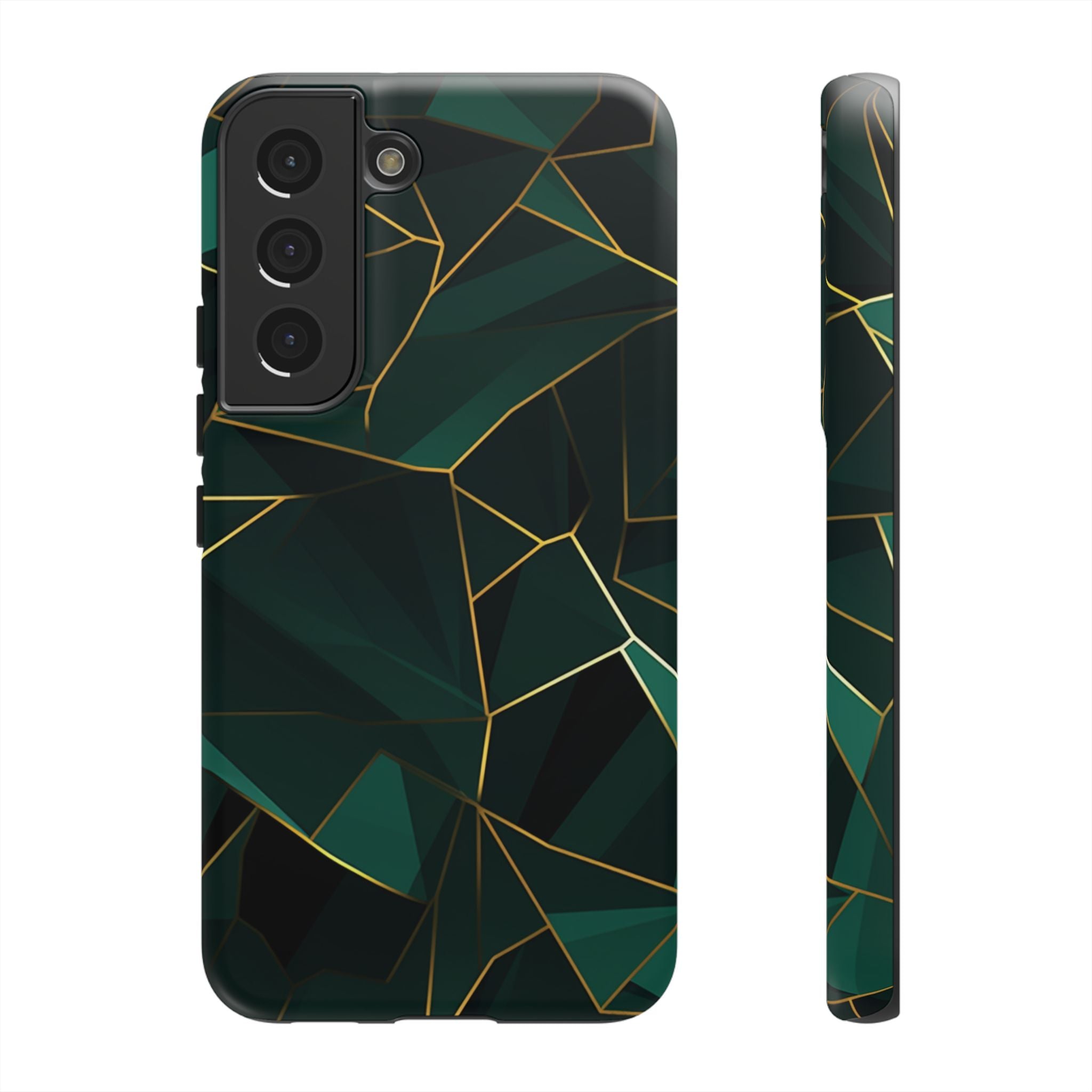 Emerald Veil - Geometric Luxe Phone Case Samsung Galaxy S22 Matte