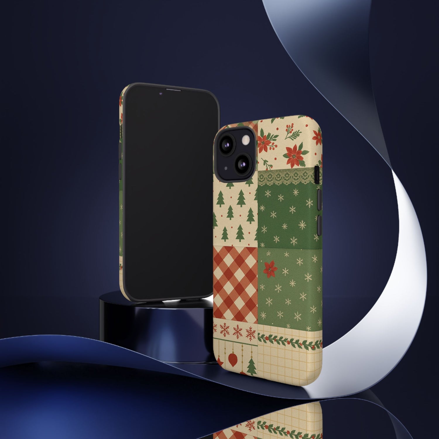 Festive Phone Cases, Luxury Black and Gold Design for Christmas Gift, Holiday Decor, Tough Case, Winter Celebration, Elegant iPhone Cover