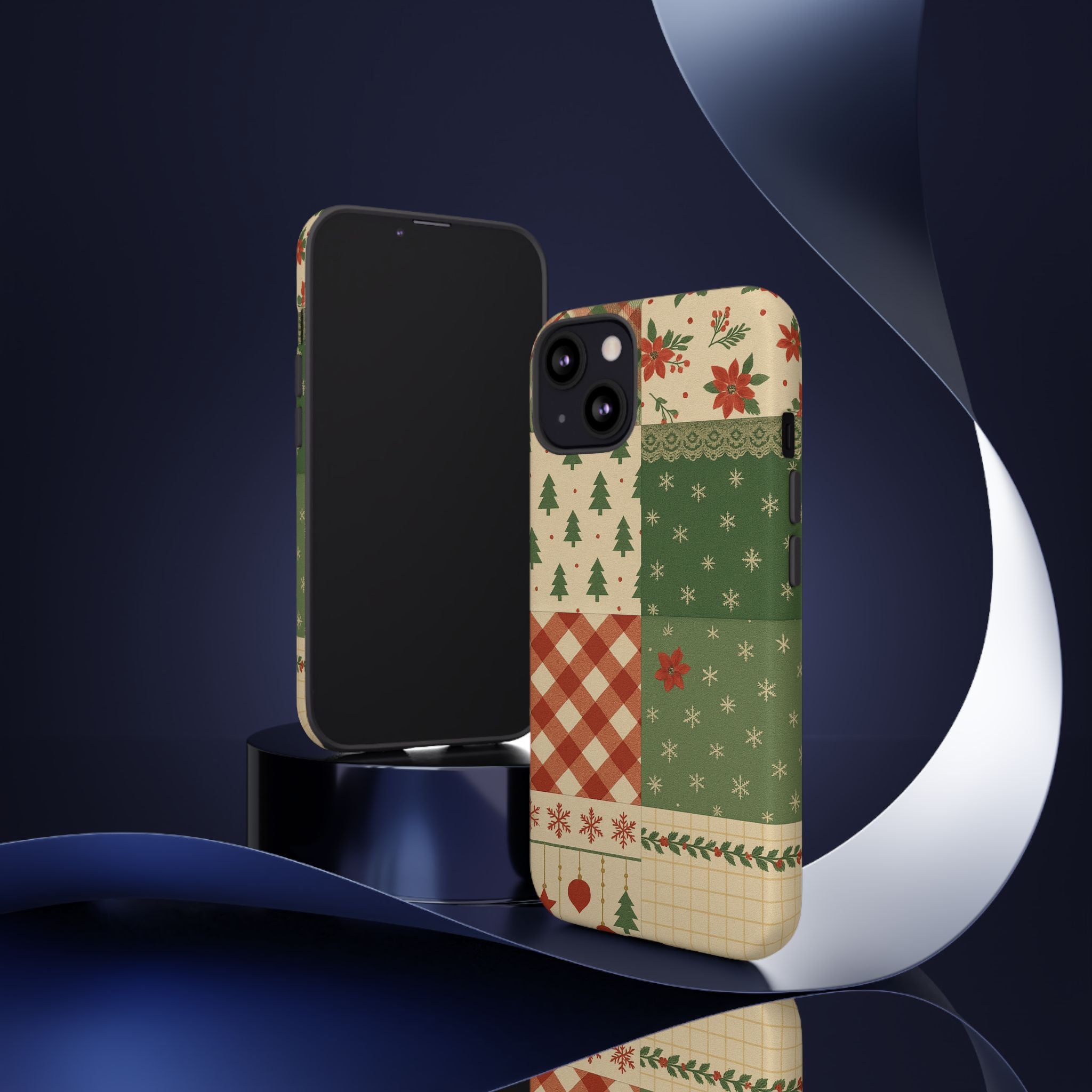 Festive Phone Cases, Luxury Black and Gold Design for Christmas Gift, Holiday Decor, Tough Case, Winter Celebration, Elegant iPhone Cover