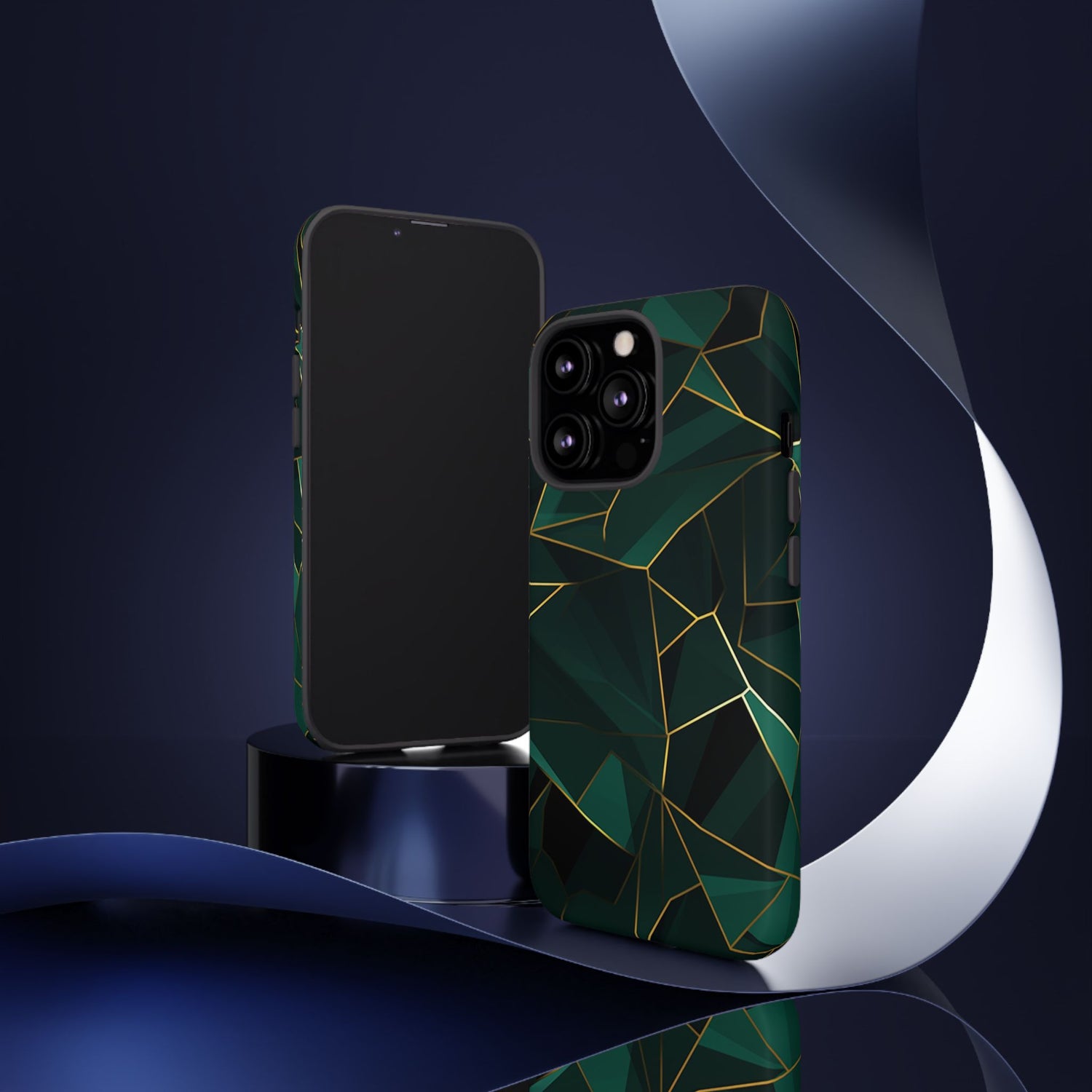 Emerald Veil - Geometric Luxe Phone Case