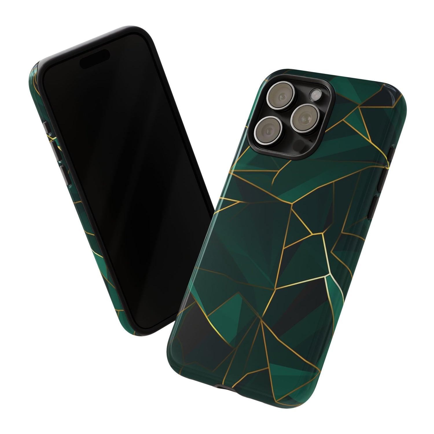 Emerald Veil - Geometric Luxe Phone Case