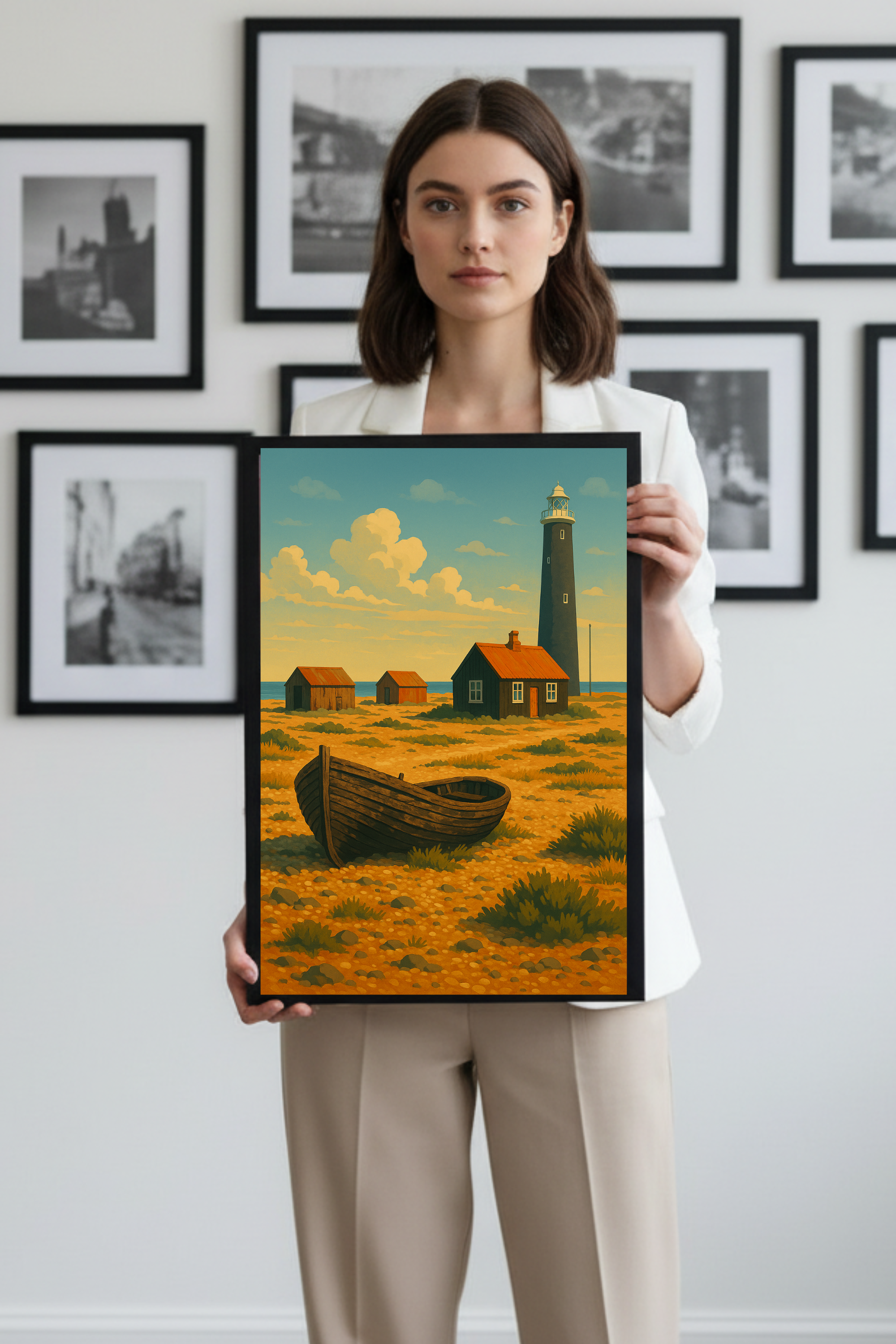 Dungeness Kent Beach Watercolor Print - Wall Art England