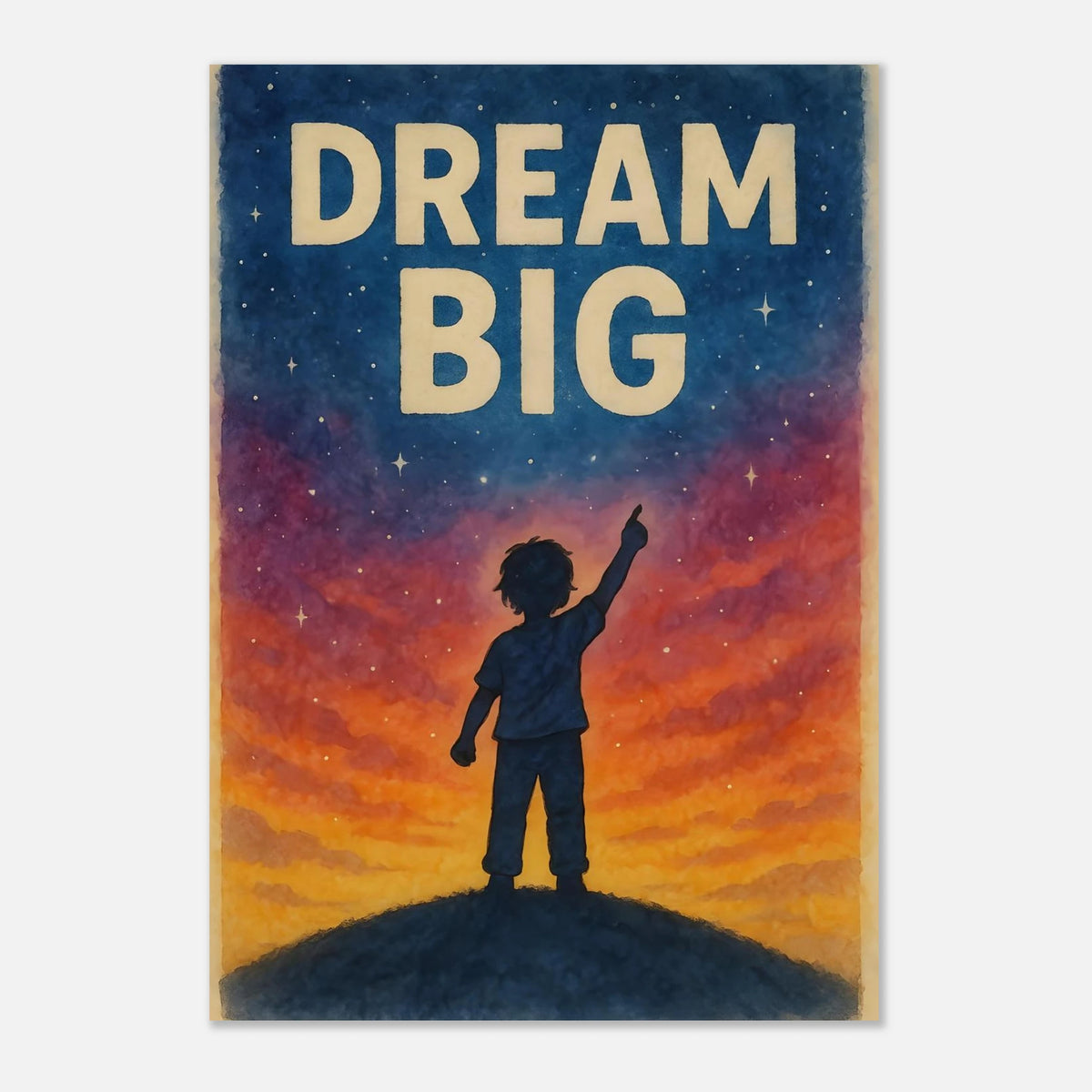 Dream Big Poster - Motivational Art - Kids Room Wall Art - Growth Mindset Art | Wall Art | Printable Poster | Home Decor | Minimalist Print 70x100 cm 28x40″