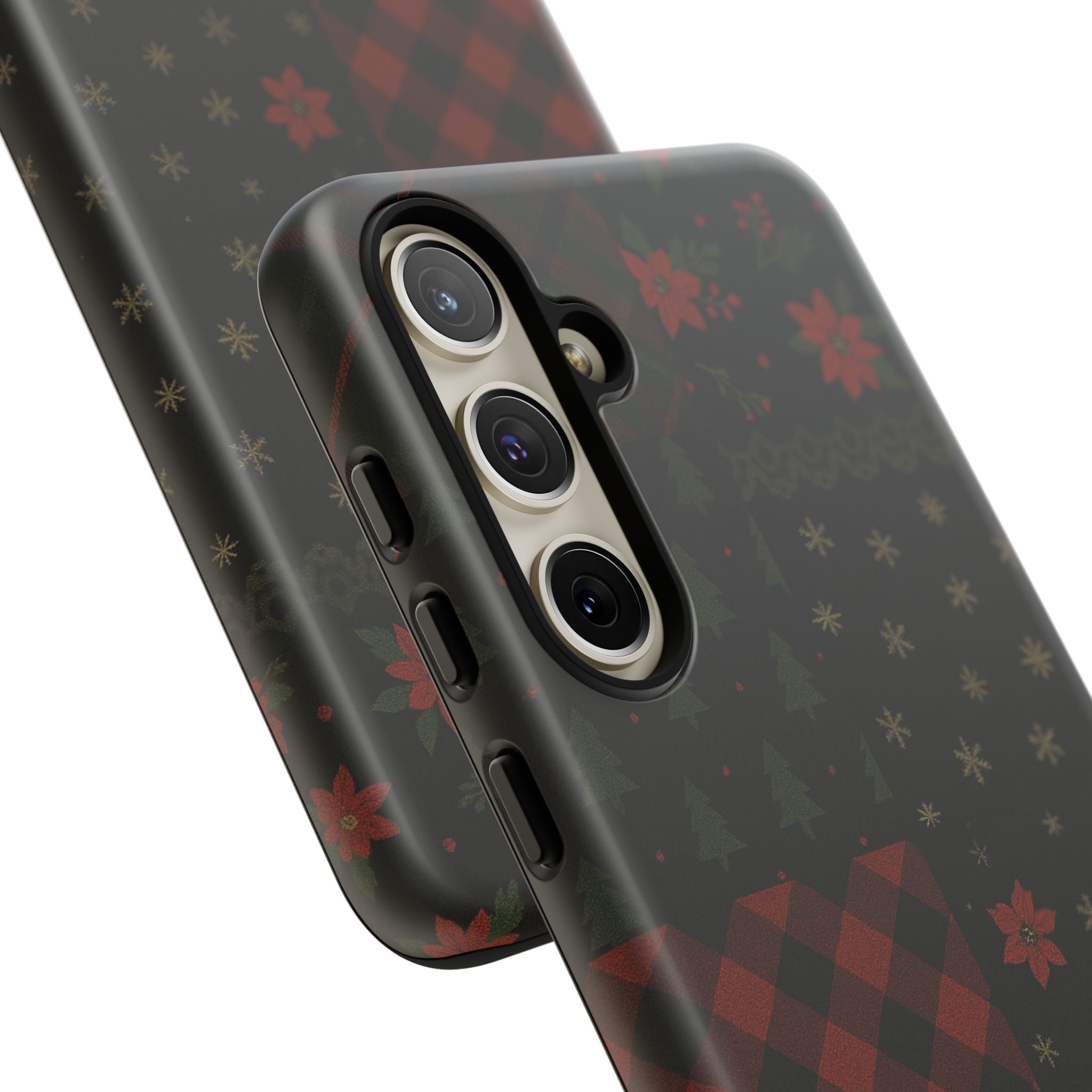 Black Festive Phone Case - Christmas Phone Cover - Tough Design