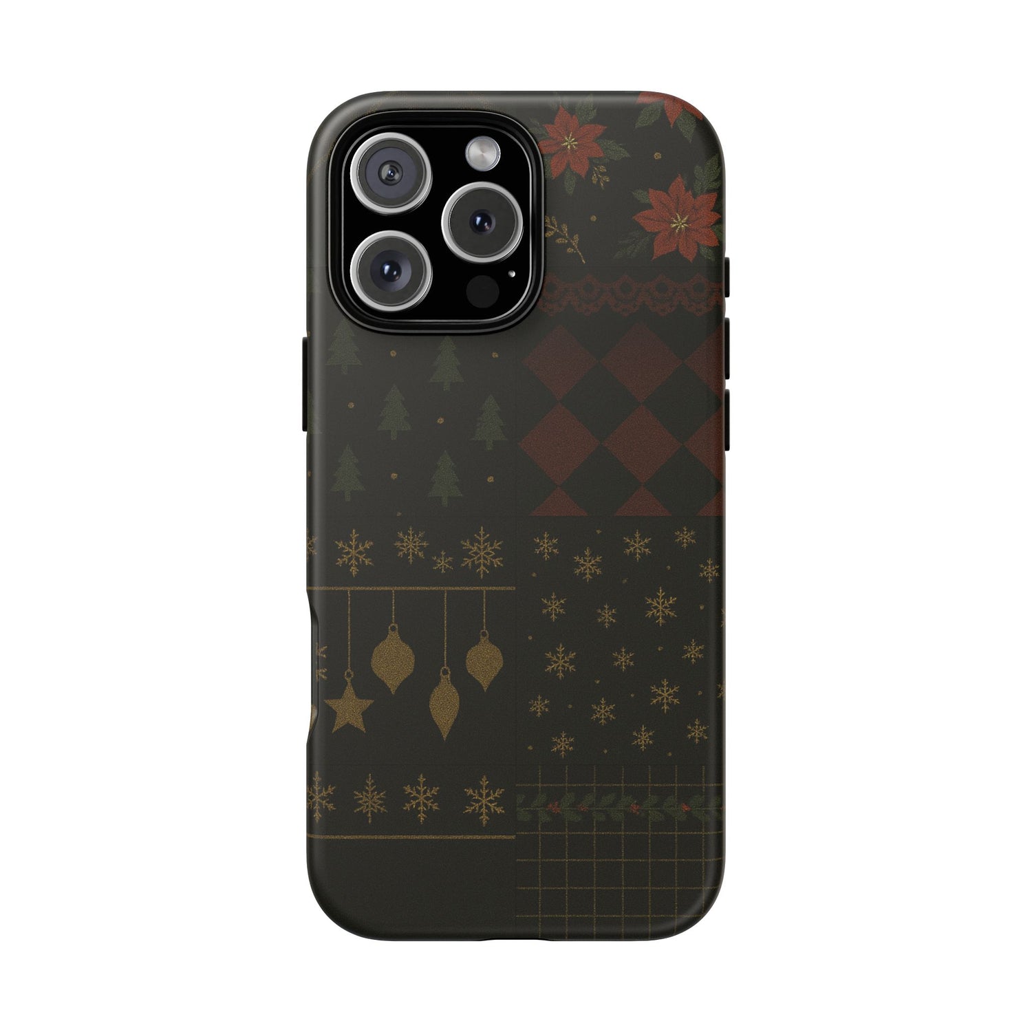 Black Luxury Phone Case for Christmas Festive Season - Tough design iPhone 16 Pro Max Matte
