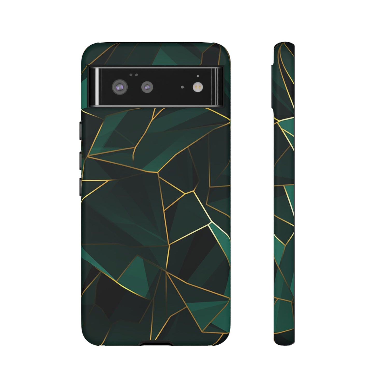 Emerald Veil - Geometric Luxe Phone Case Google Pixel 6 Matte