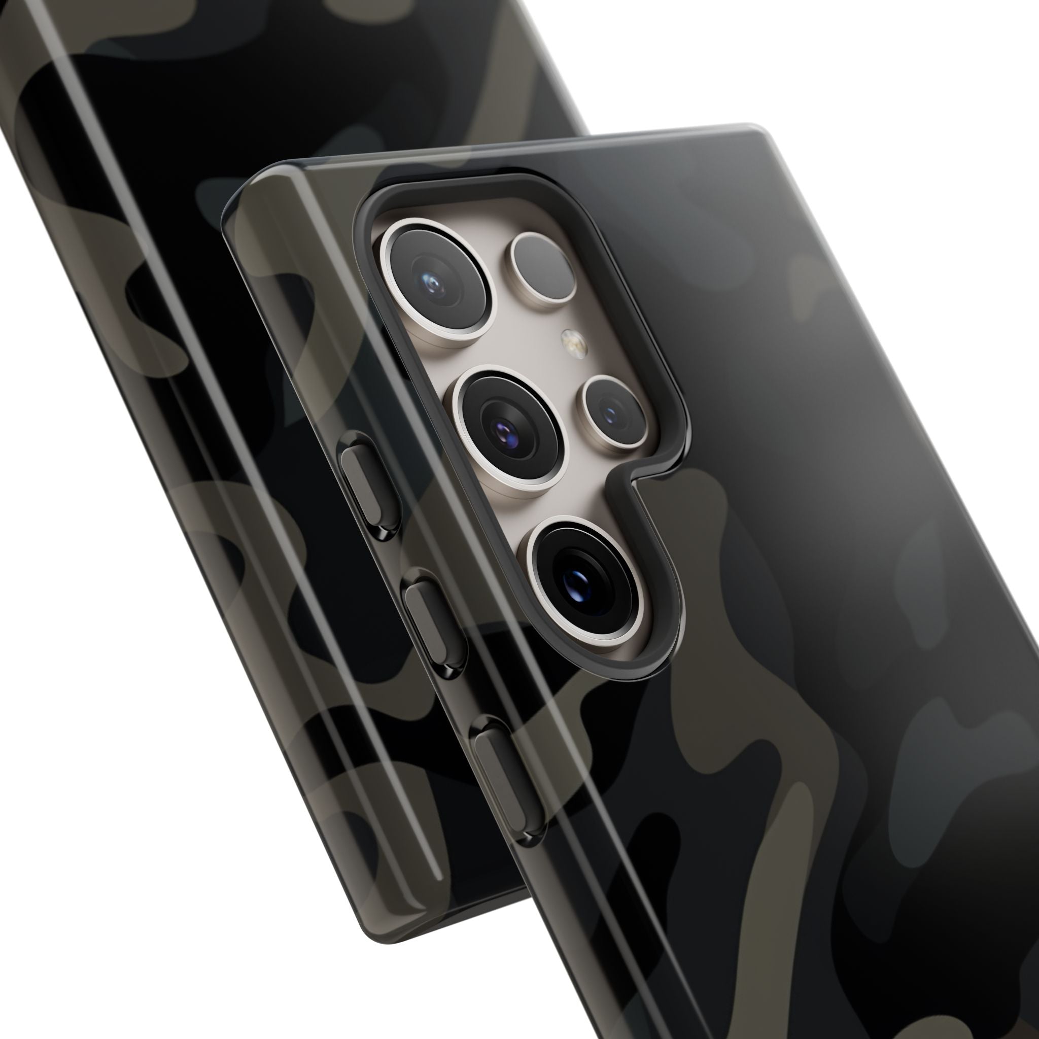 Black Camouflage Phone Case for iPhone, Samsung and Google Pixel